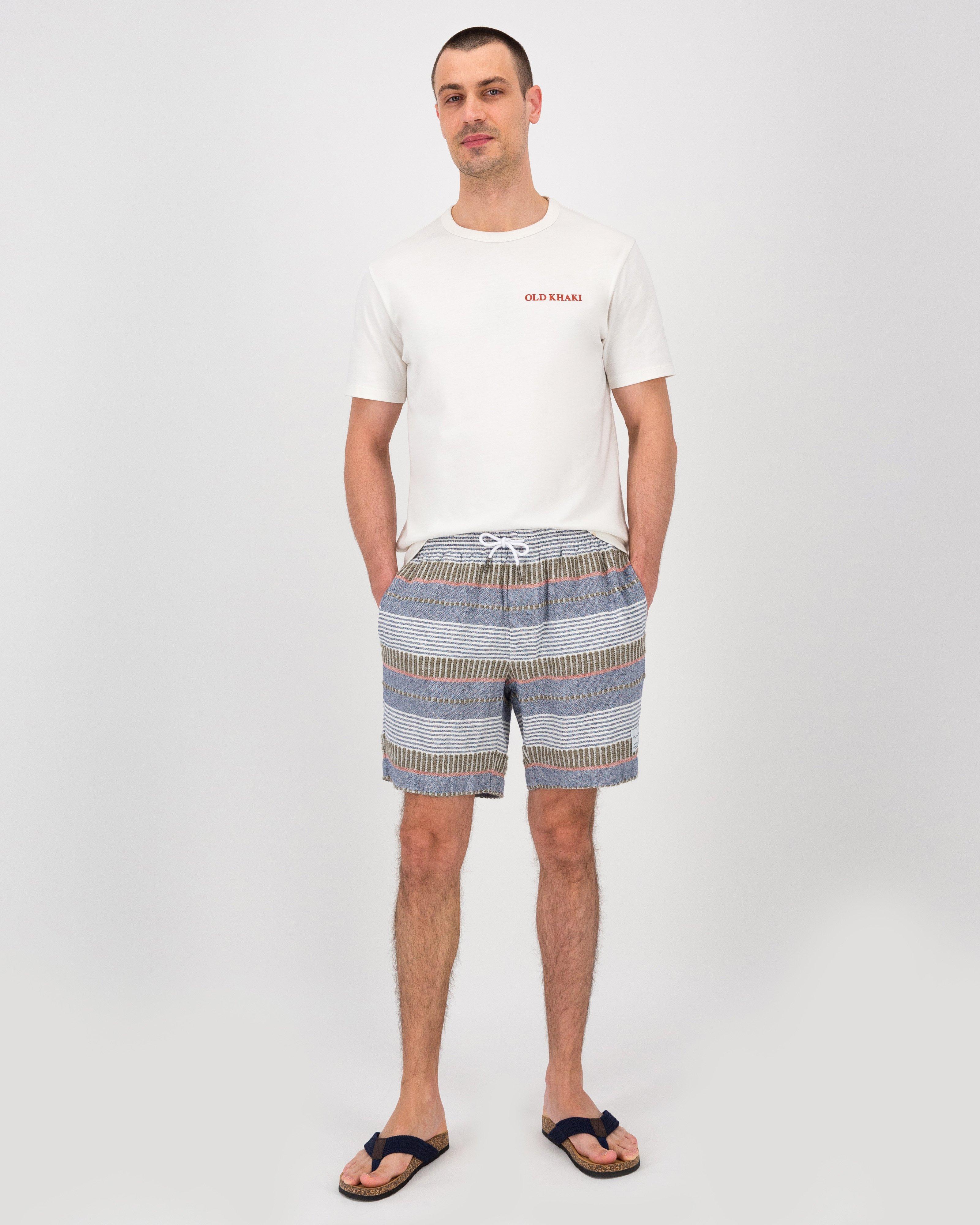 Men's Anton Pull-On Textured Shorts  -  Blue