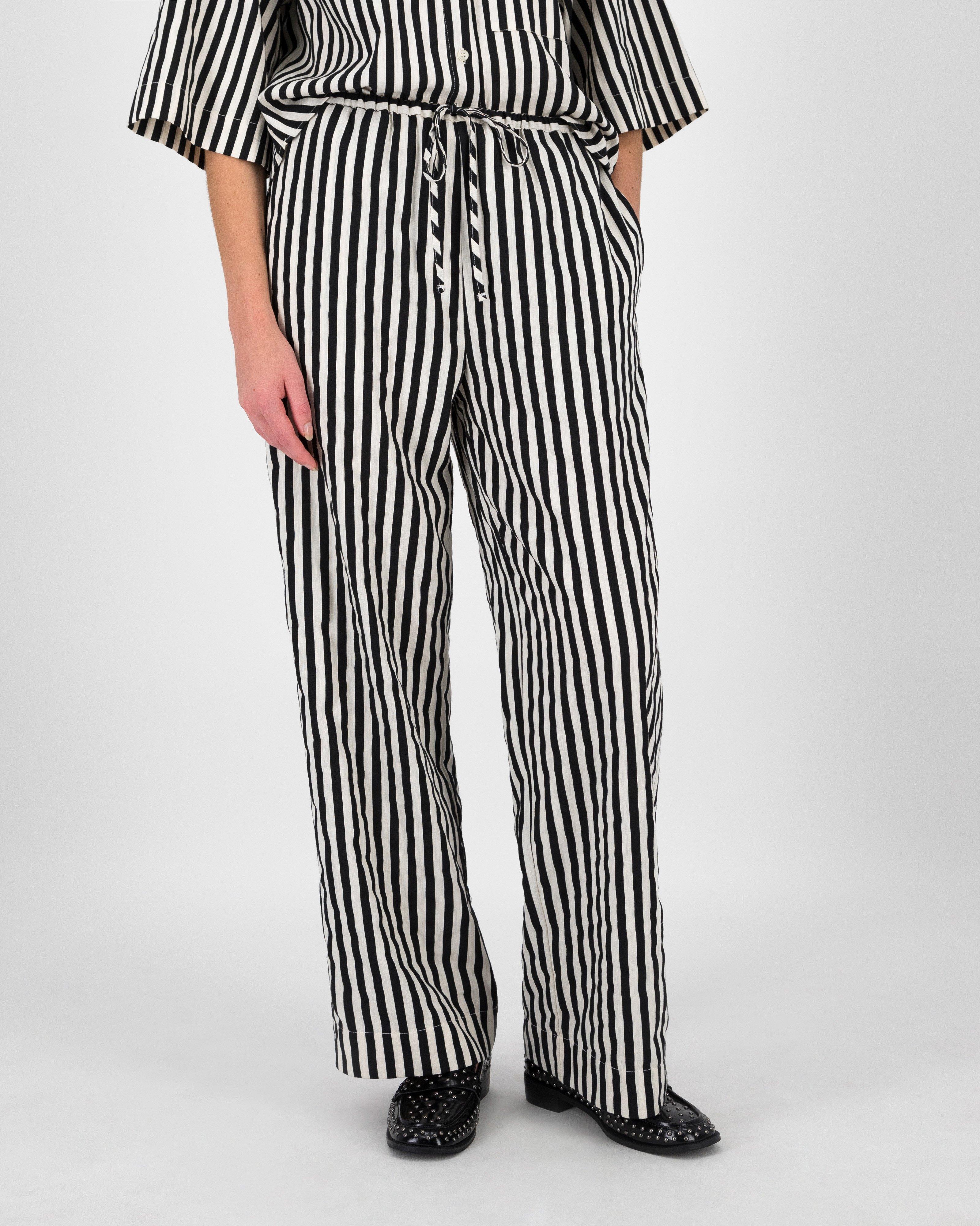 Orchid Black and White Stripe Pant -  Black