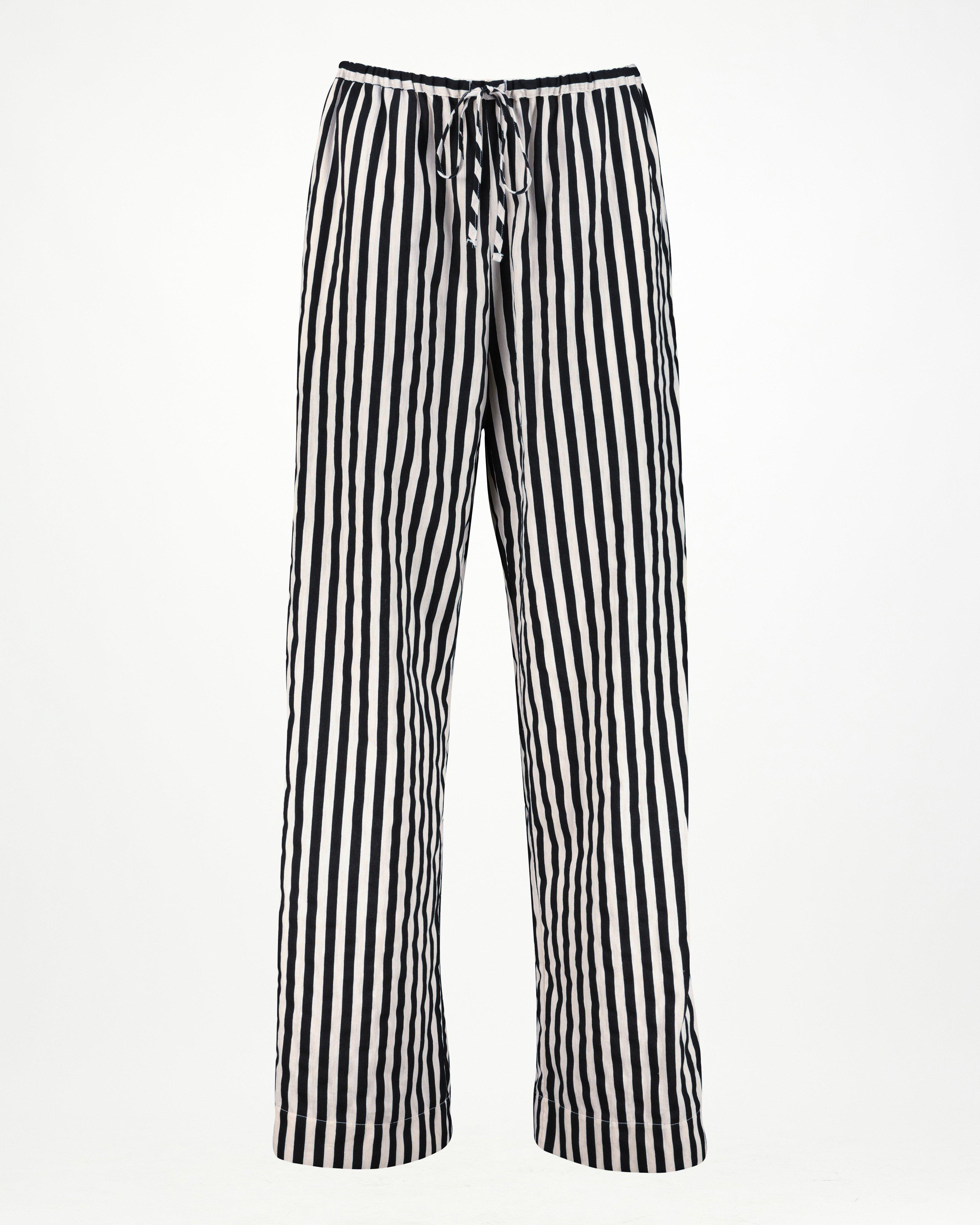 Orchid Black and White Stripe Pant -  Black