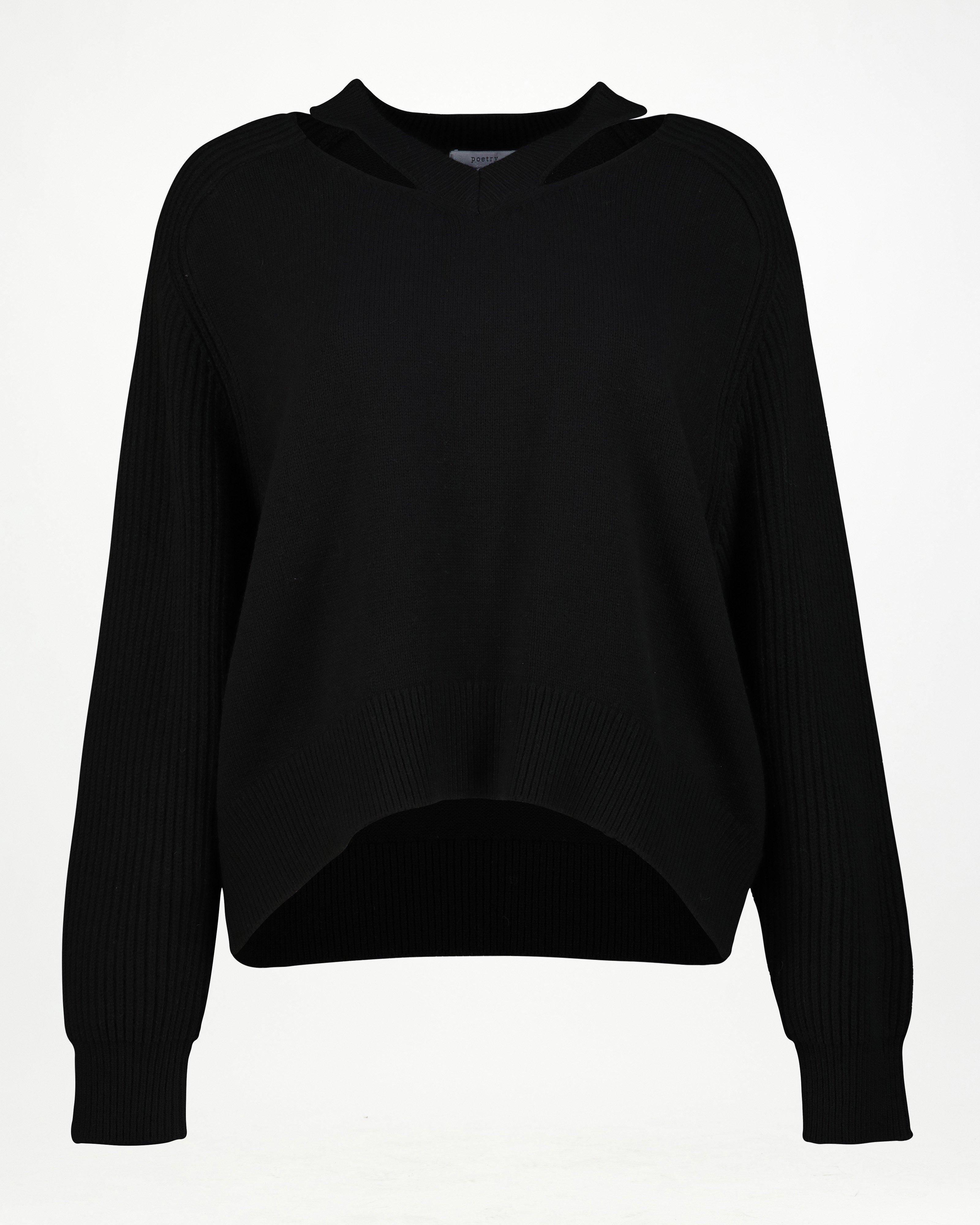 Torie Cutout Detail Knitwear -  Black