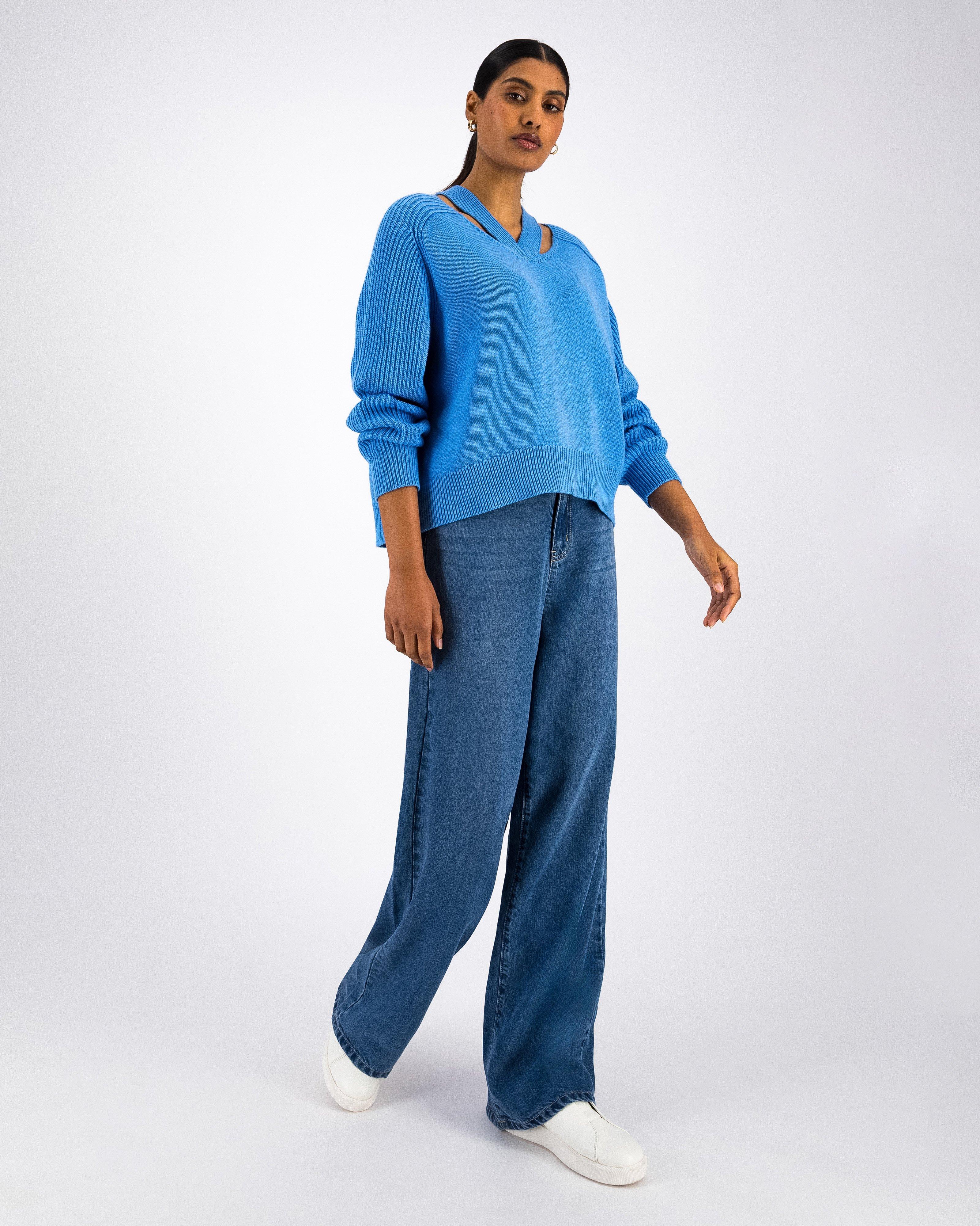 Torie Cutout Detail Knitwear -  Blue