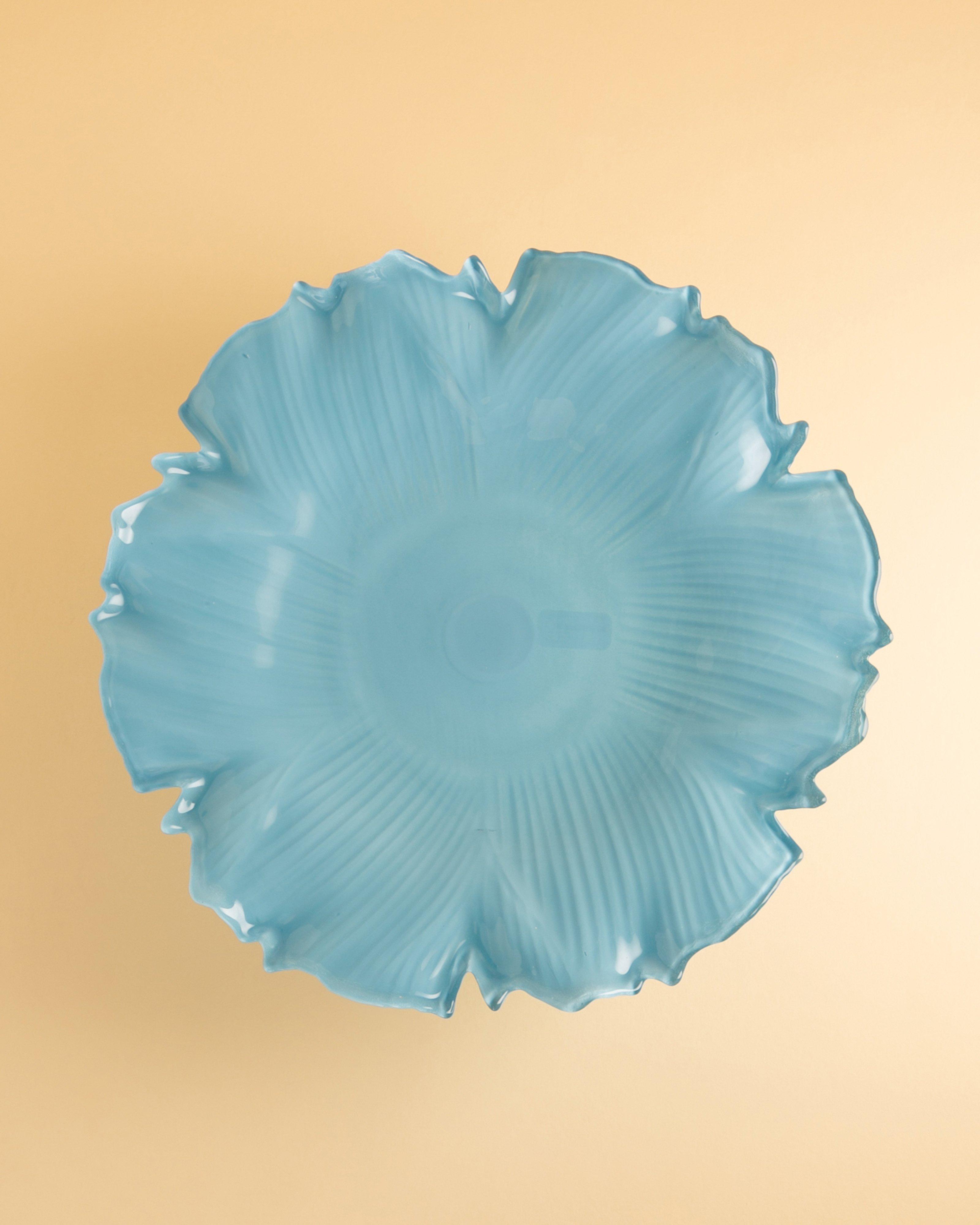 Glass Cake Stand -  Light Blue