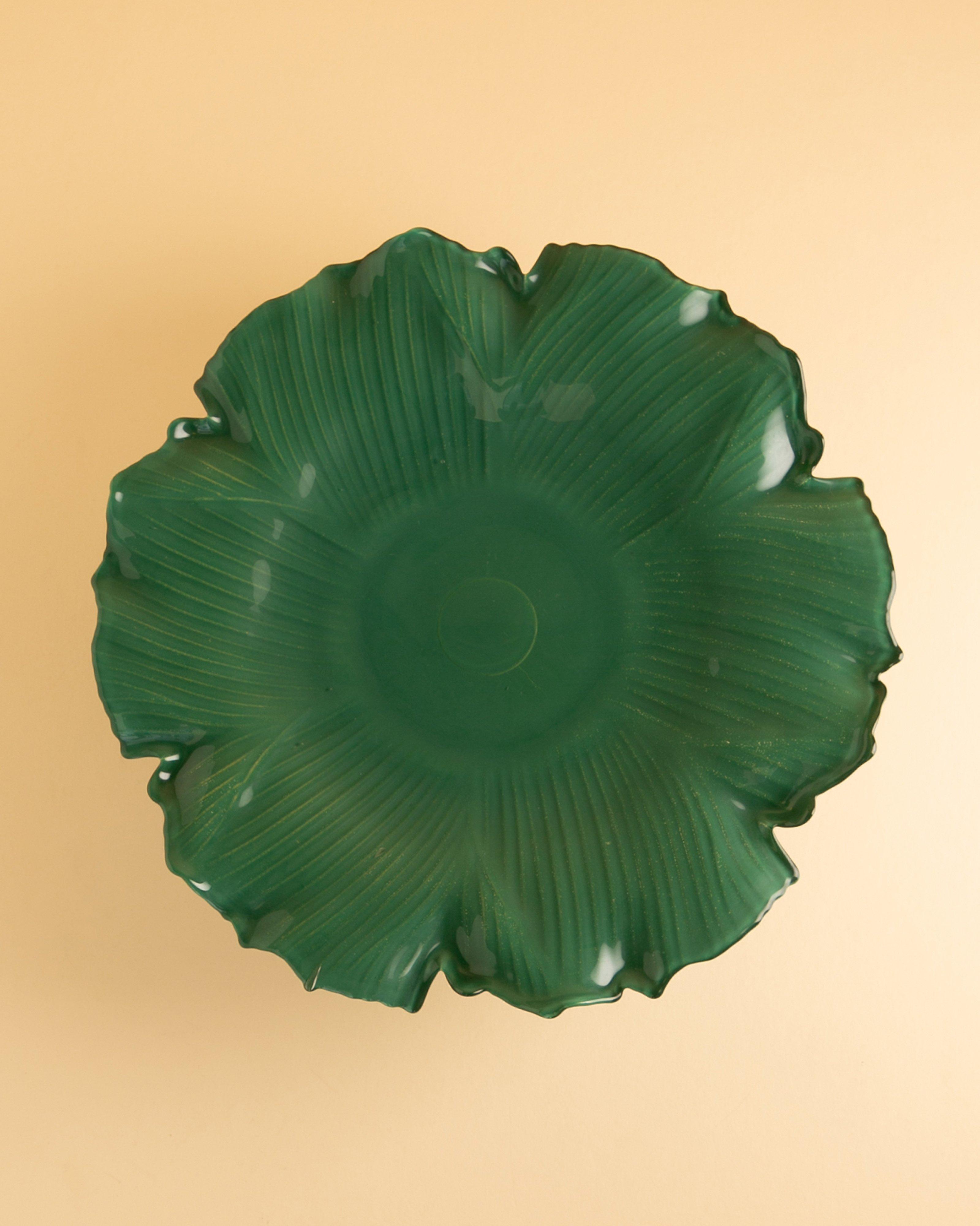 Glass Cake Stand -  Green