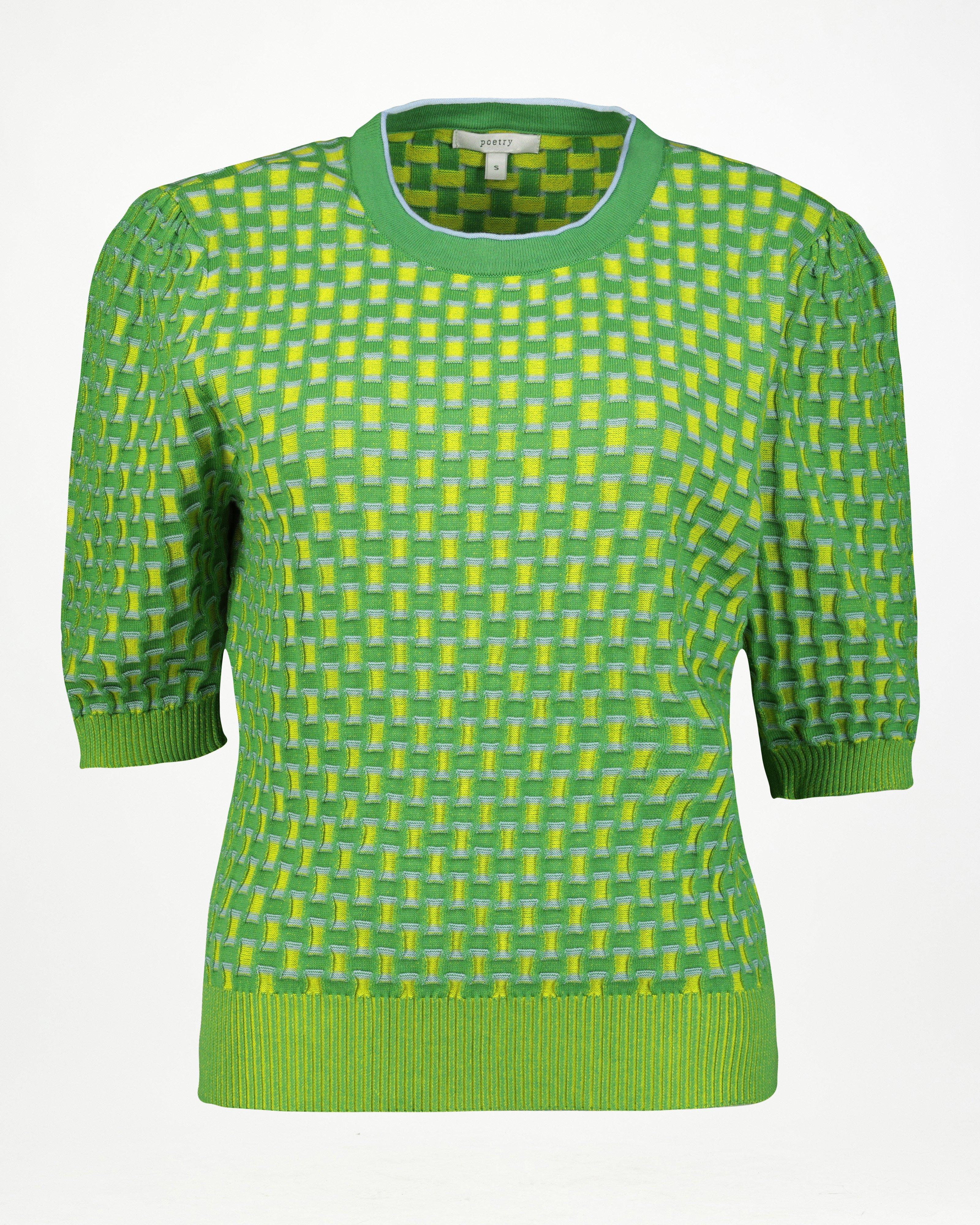 Joji Short Sleeve Knitwear Top -  Green