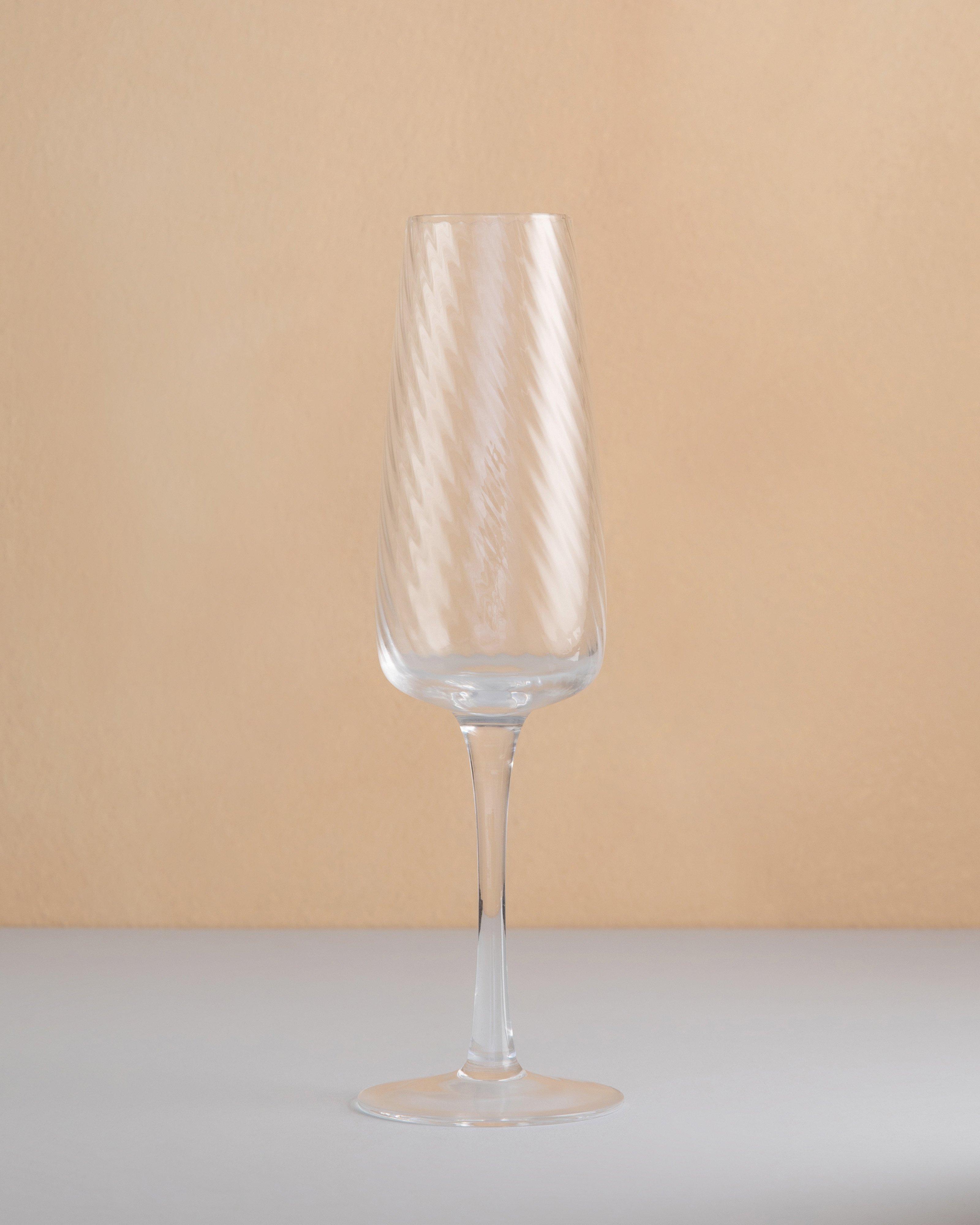Isla Swirl Ribbed Champagne Flute -  No Colour