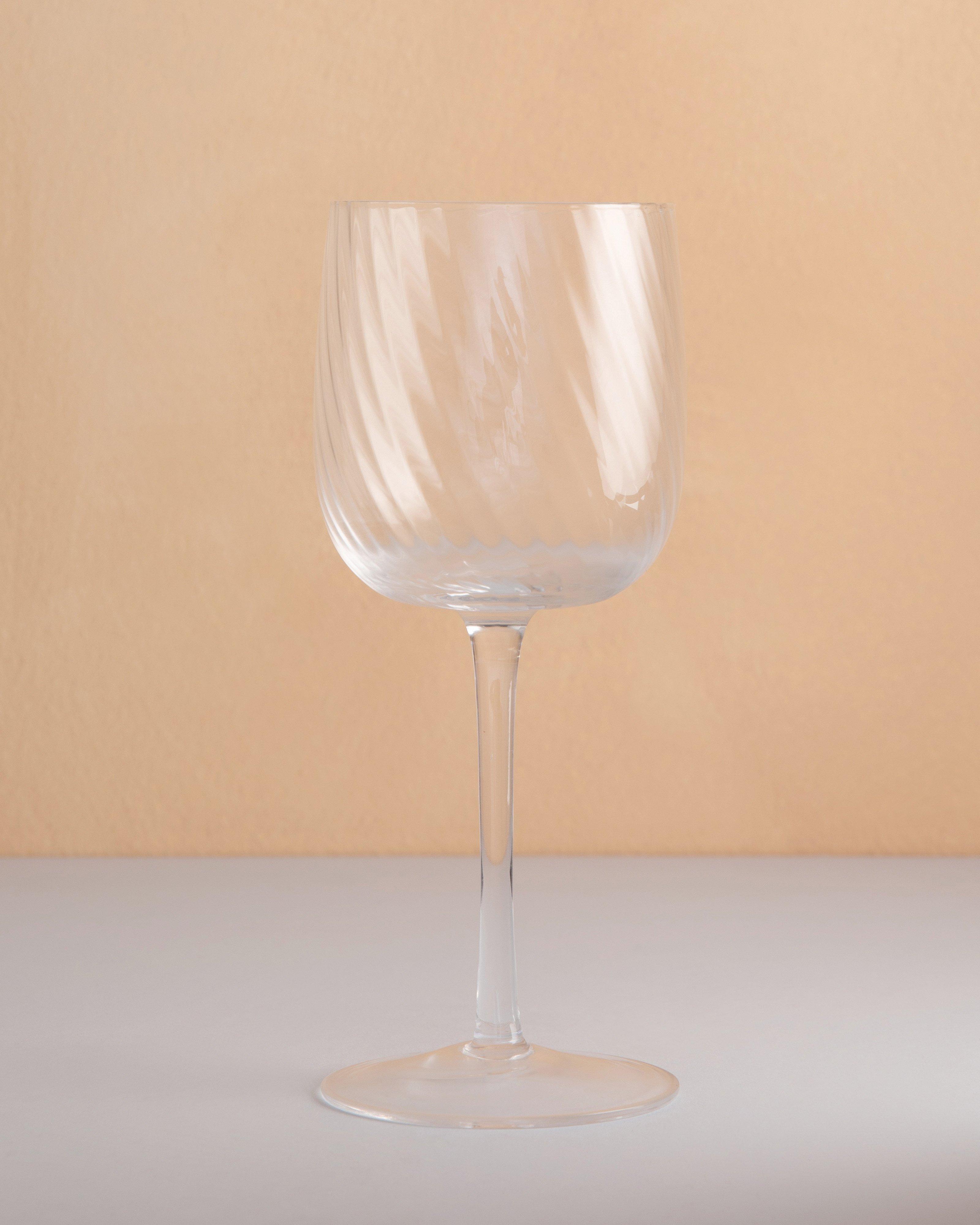 Isla Swirl Ribbed Wine Glass -  No Colour