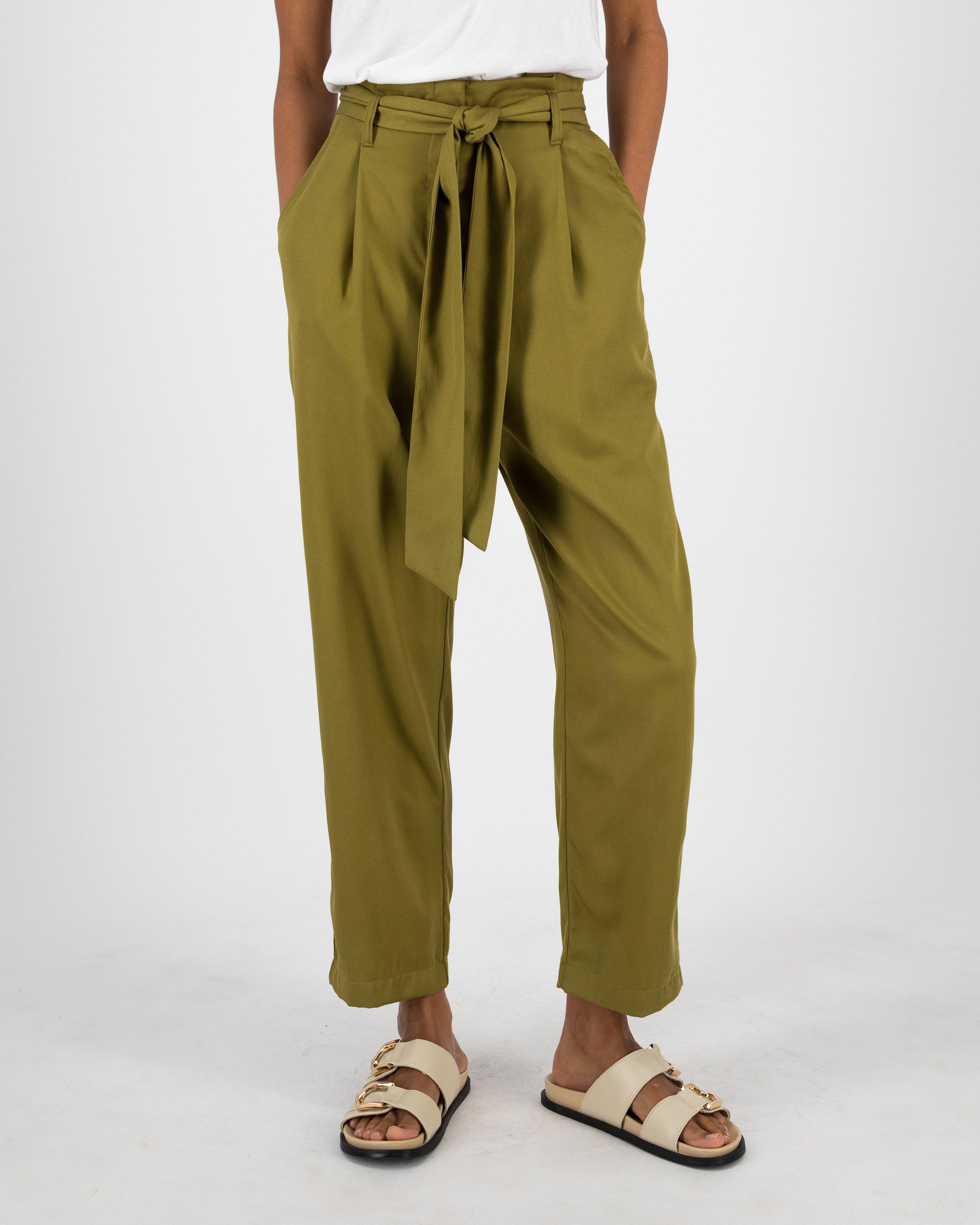 Women’s Jenna Paperbag Pants  -  Olive