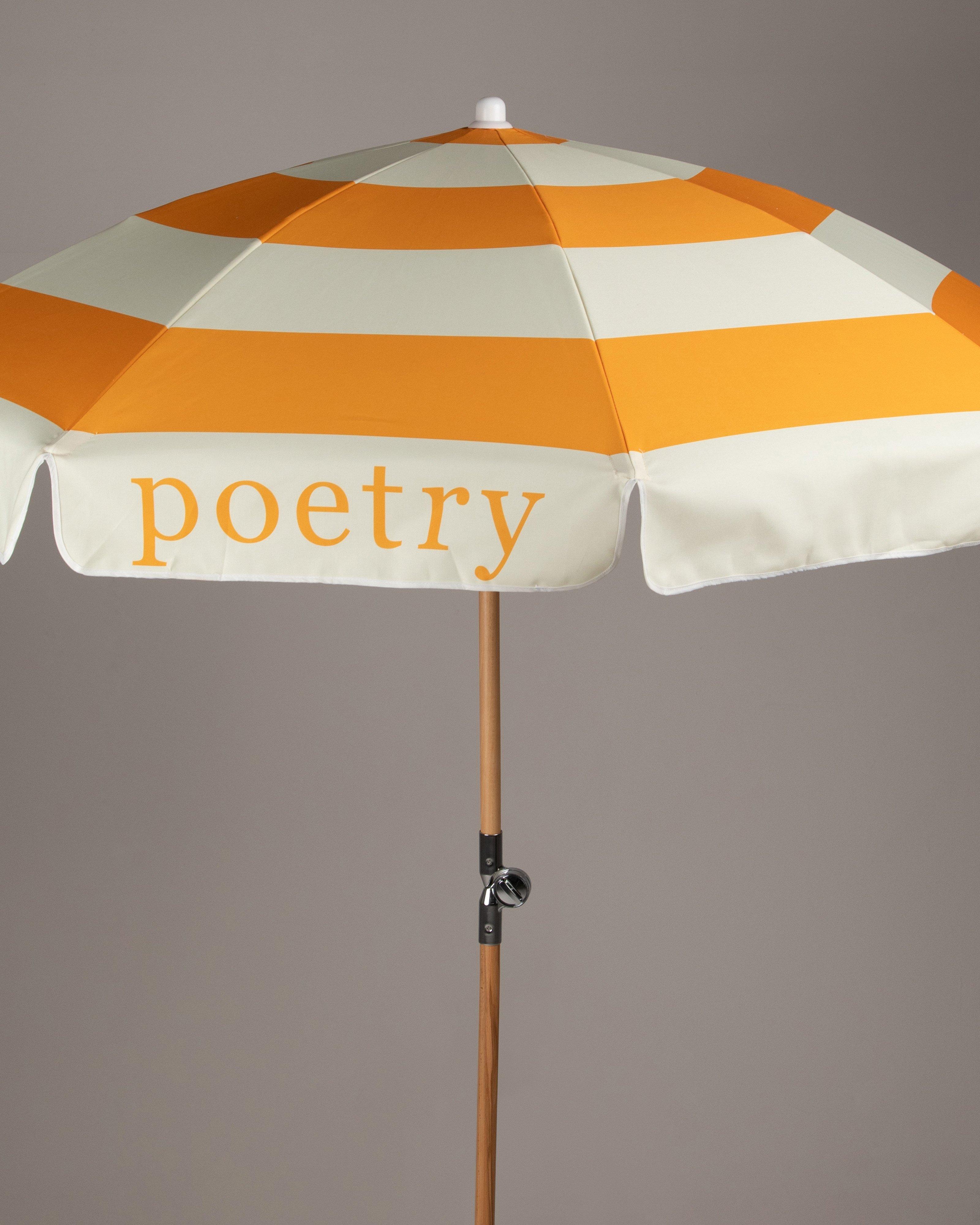 Riviera Stripe Beach Umbrella -  Ochre