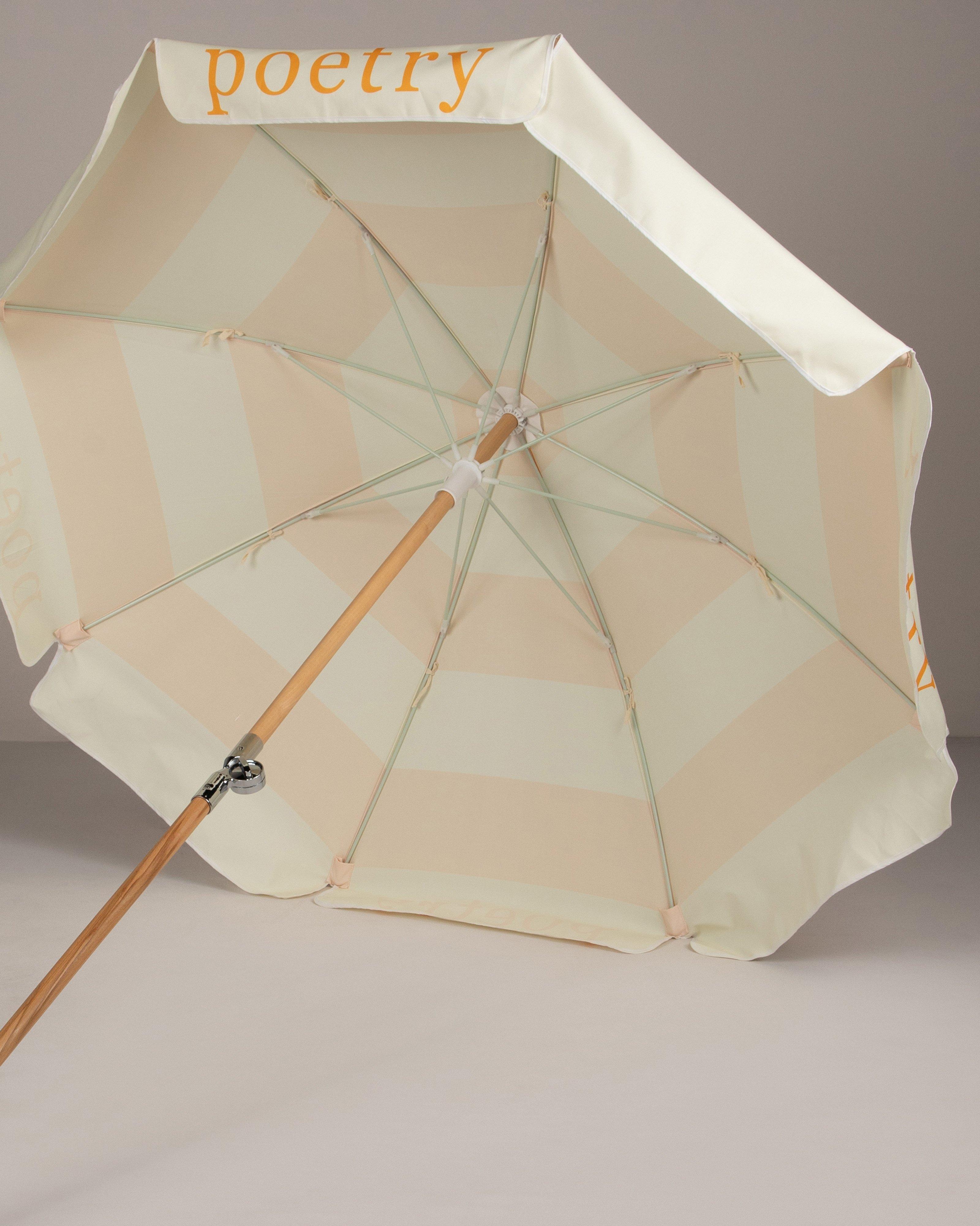 Riviera Stripe Beach Umbrella -  Ochre