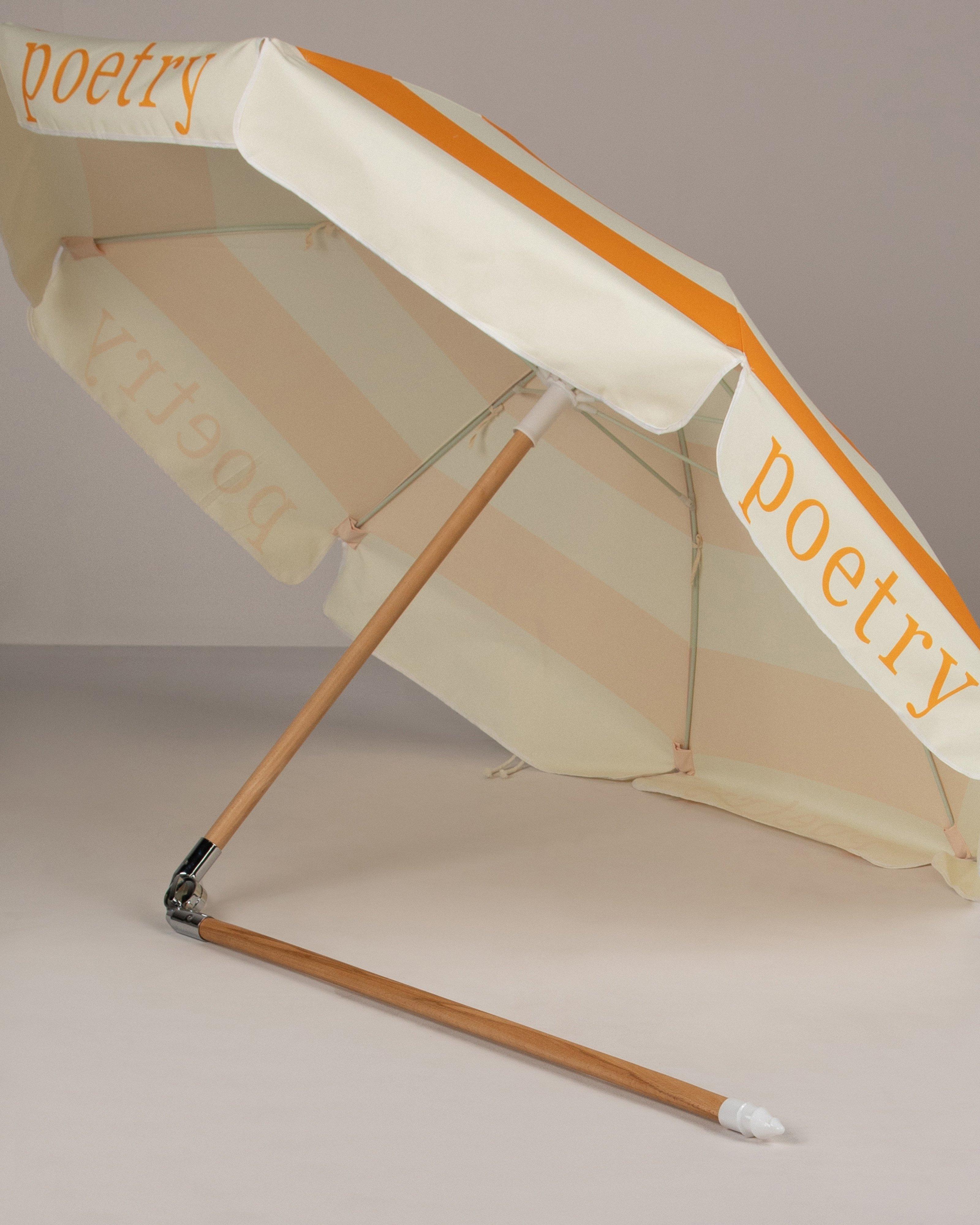 Riviera Stripe Beach Umbrella -  Ochre