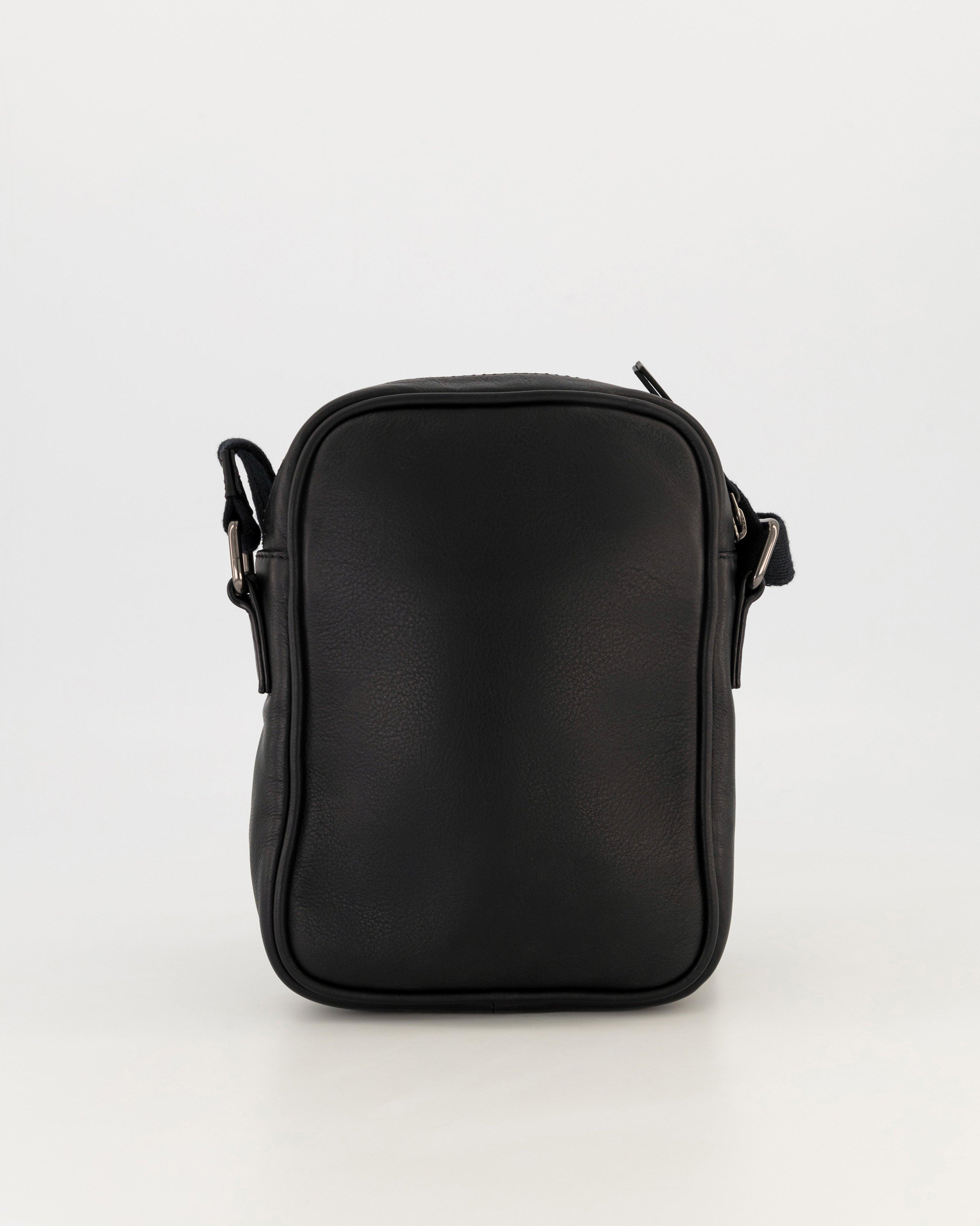 Men’s Landon Leather Crossbody Bag  -  Black