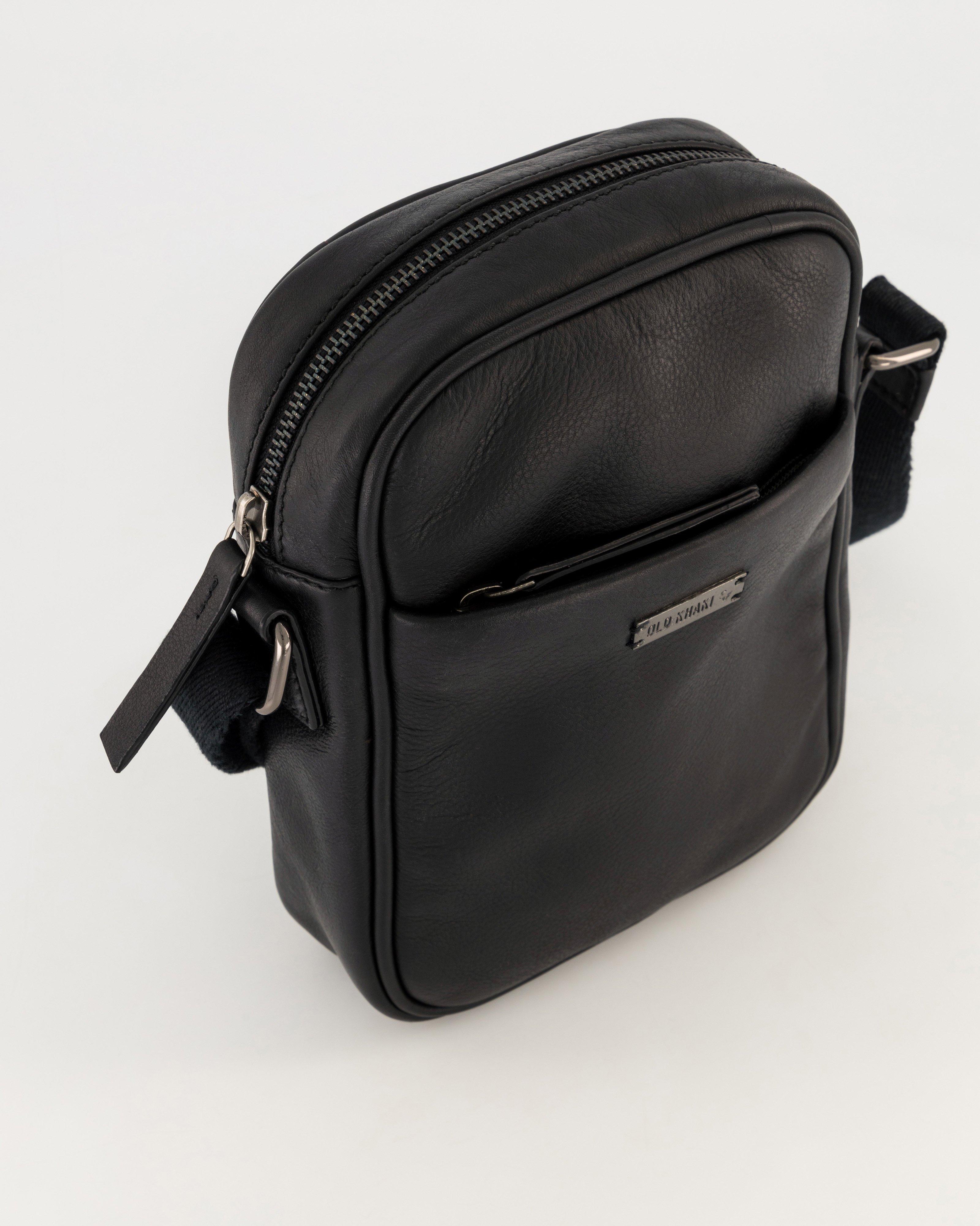 Men’s Landon Leather Crossbody Bag  -  Black