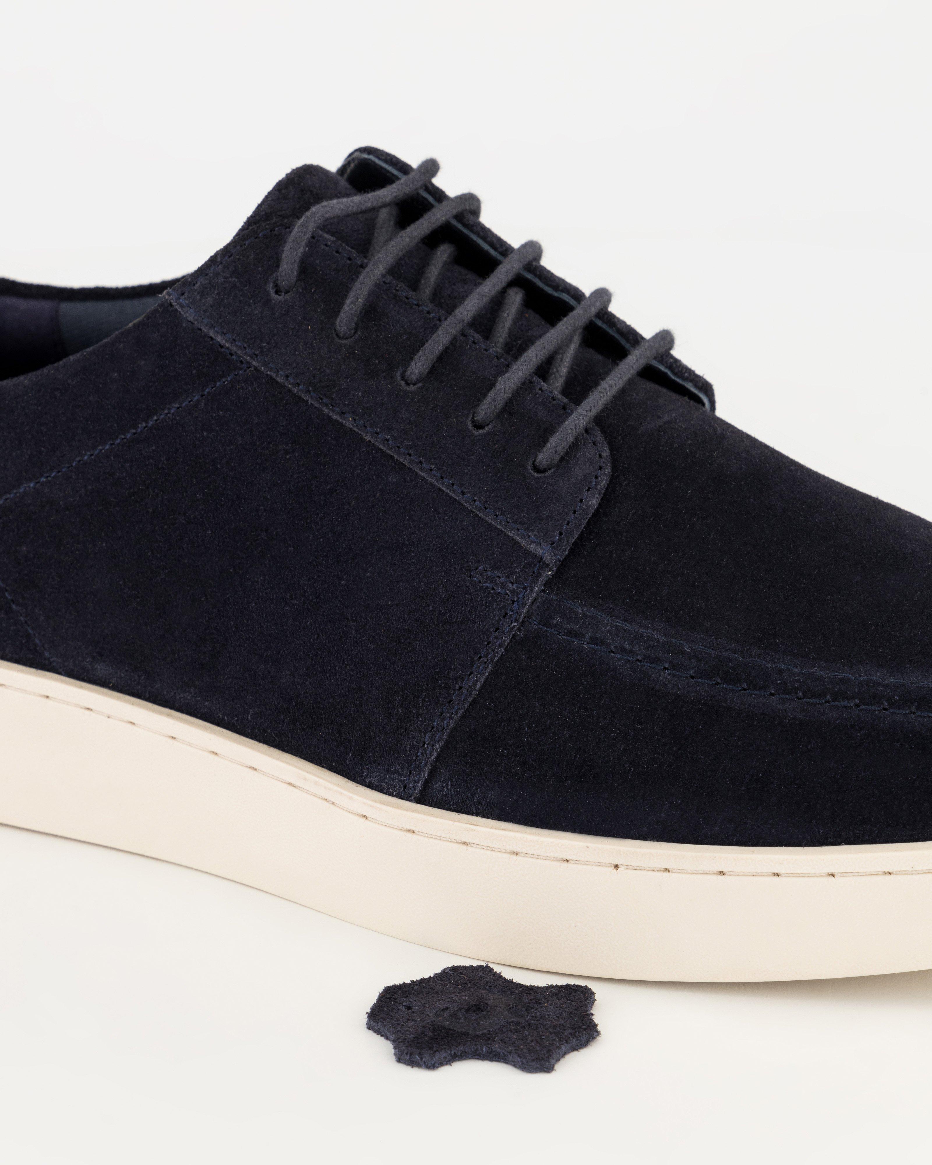 Men's Benito Suede Leather Boat Shoe  -  Navy