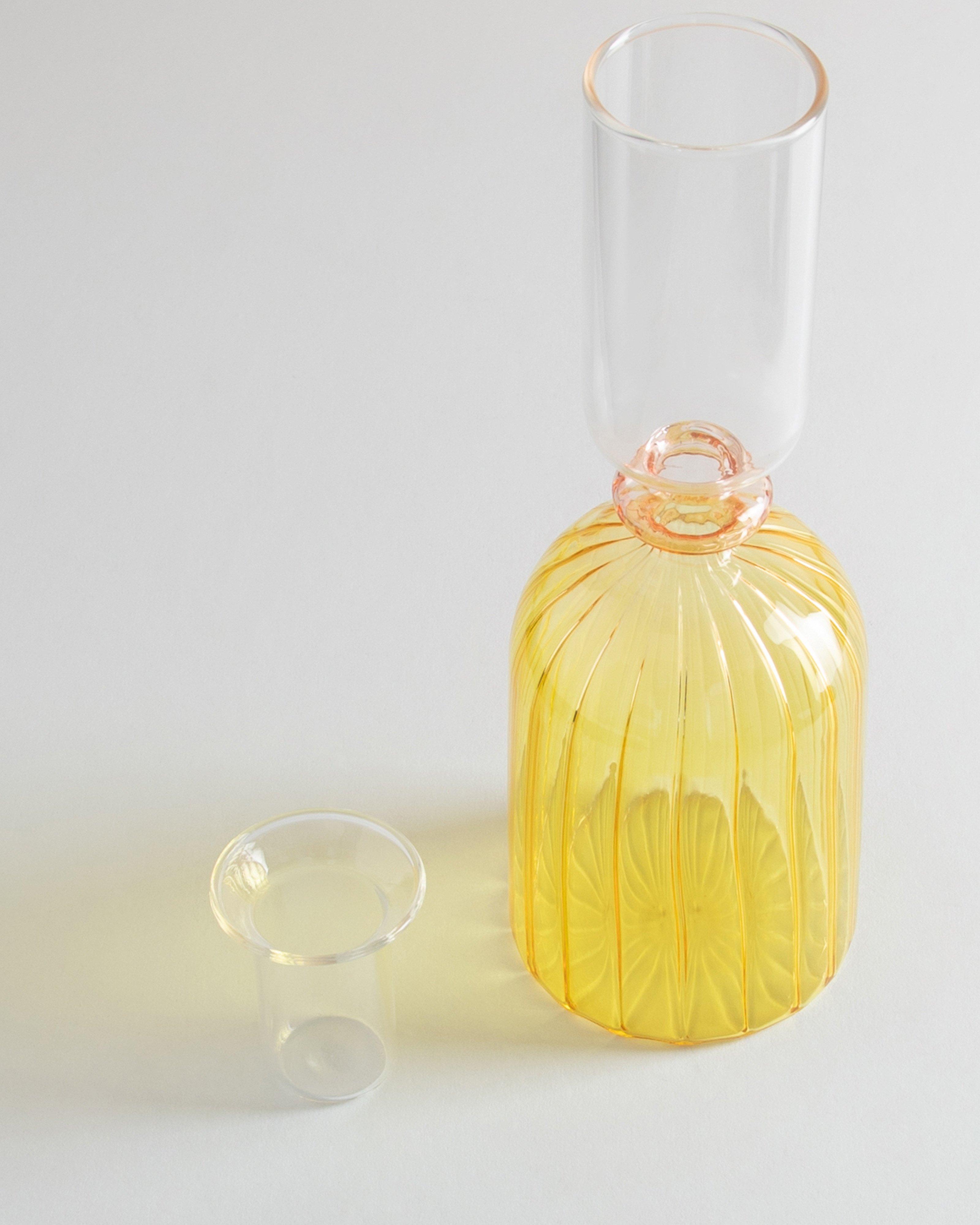 Yellow & Pink Medium Glass Candle Stand -  Assorted