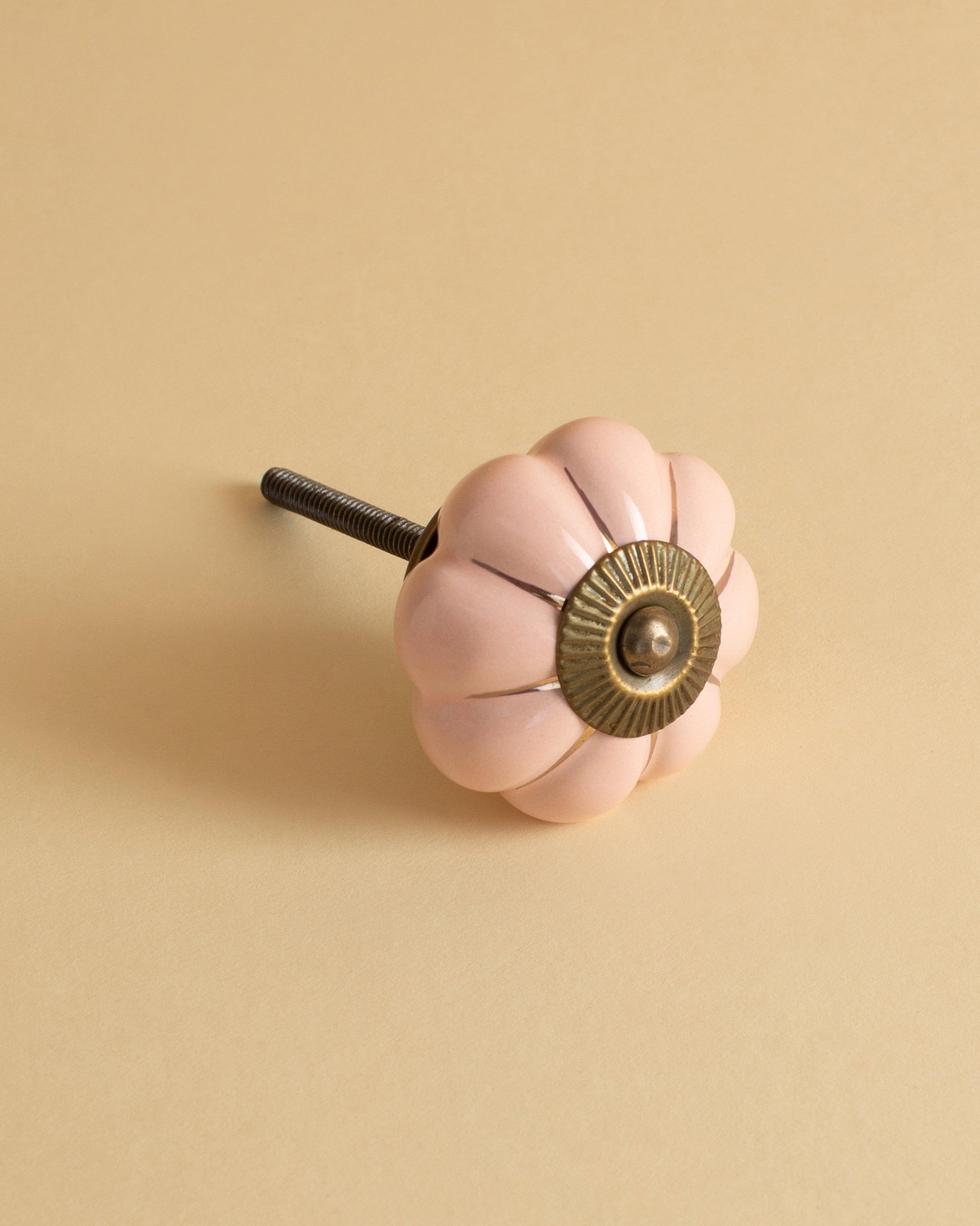 Pink & Gold Melon Knob -  Pink