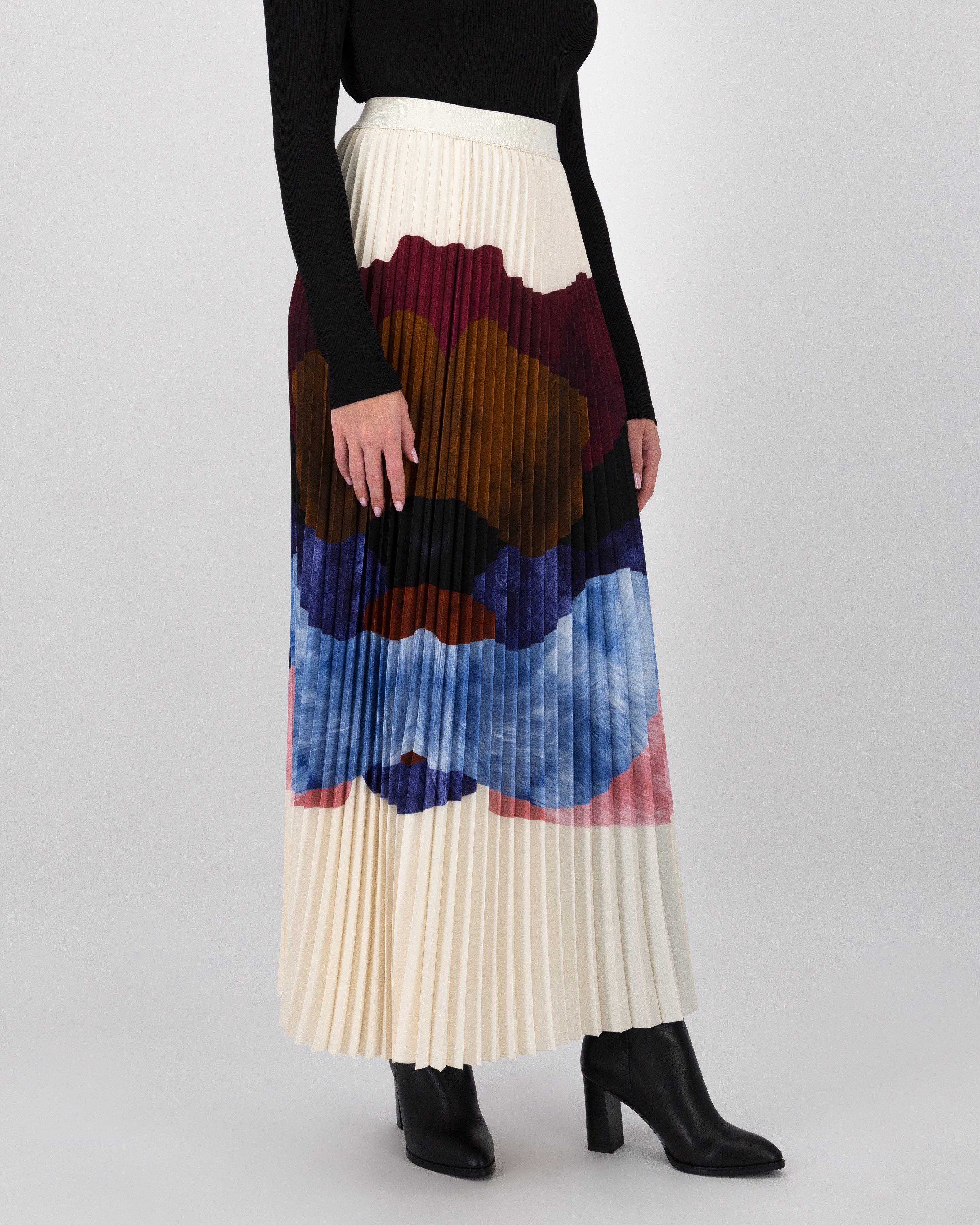 Astrid Printed Pleated Skirt -  Assorted