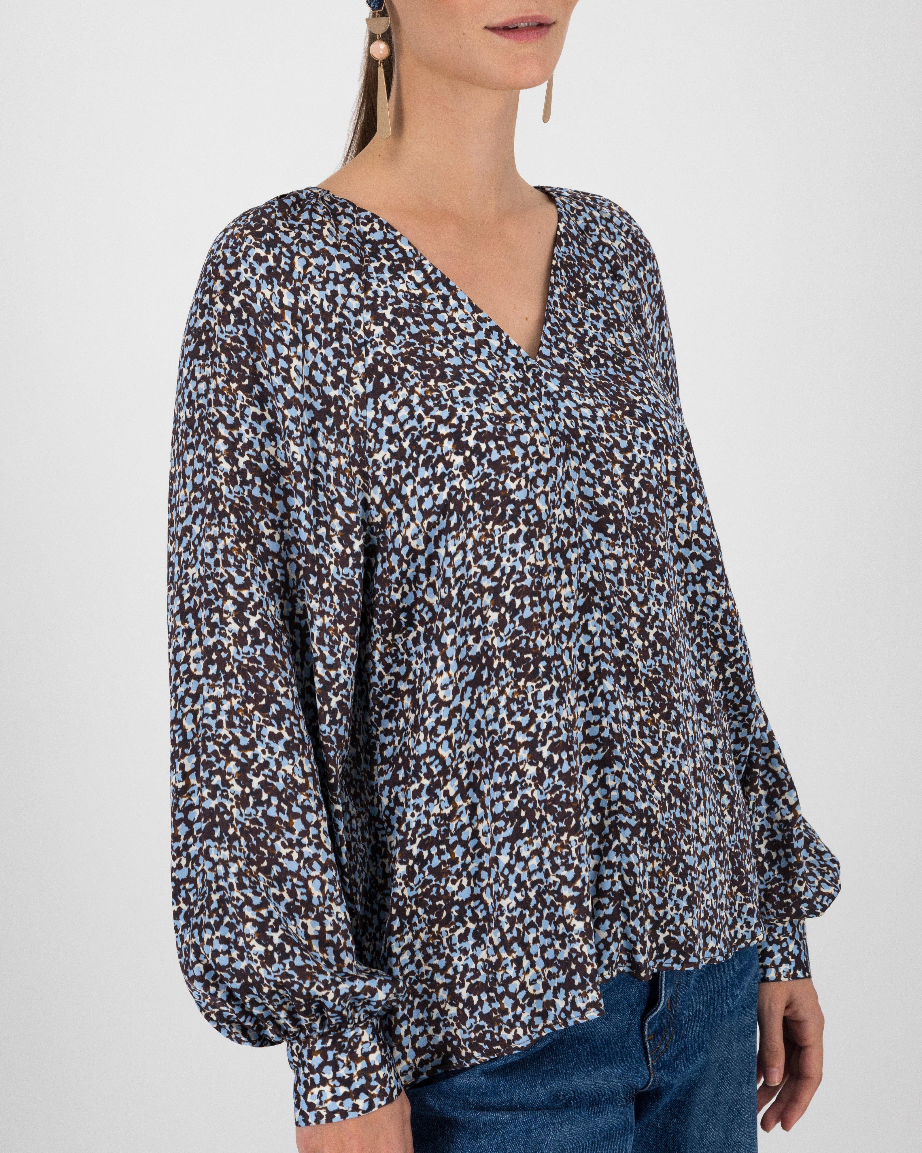 Amari Printed Blouse -  Brown