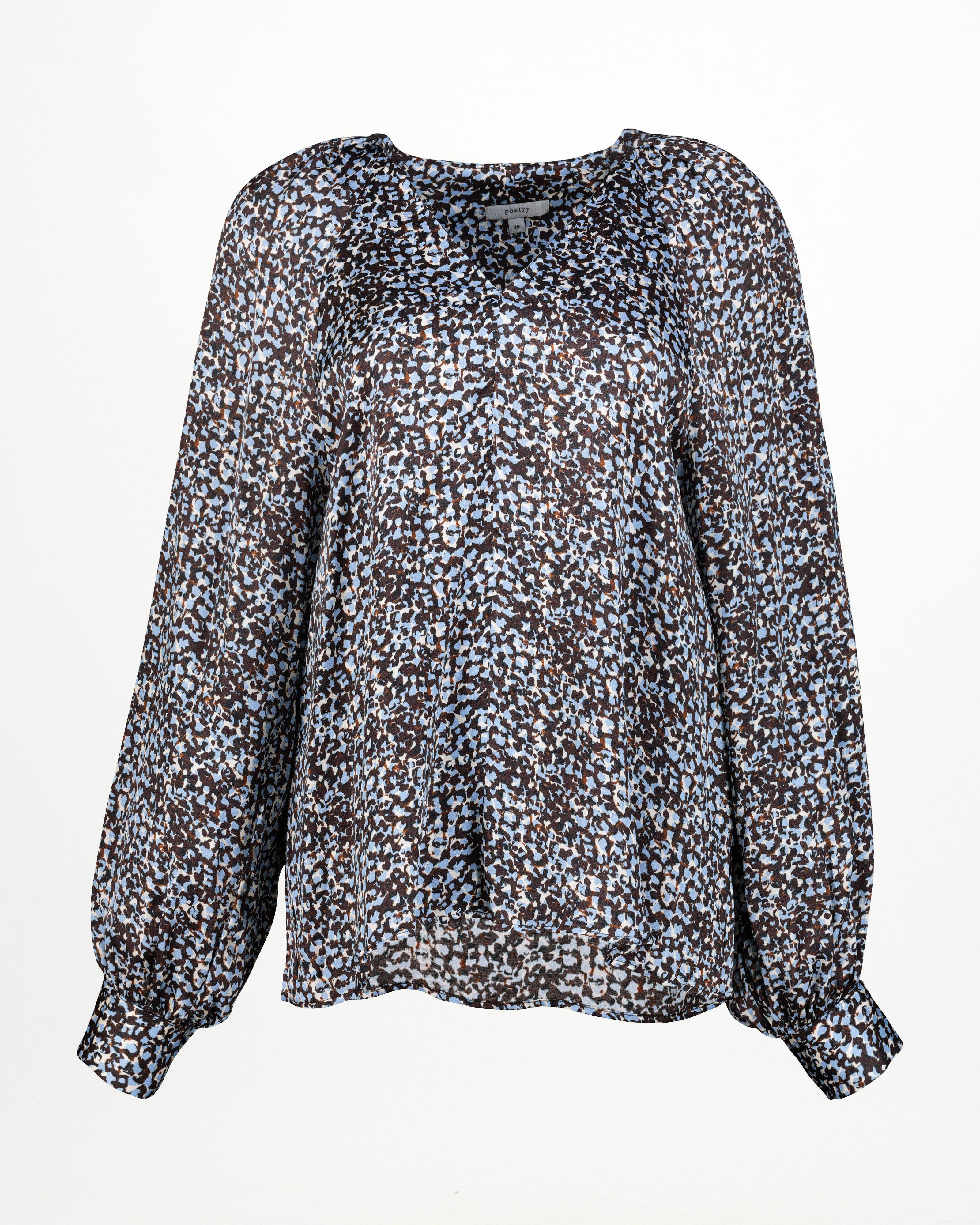 Amari Printed Blouse -  Brown