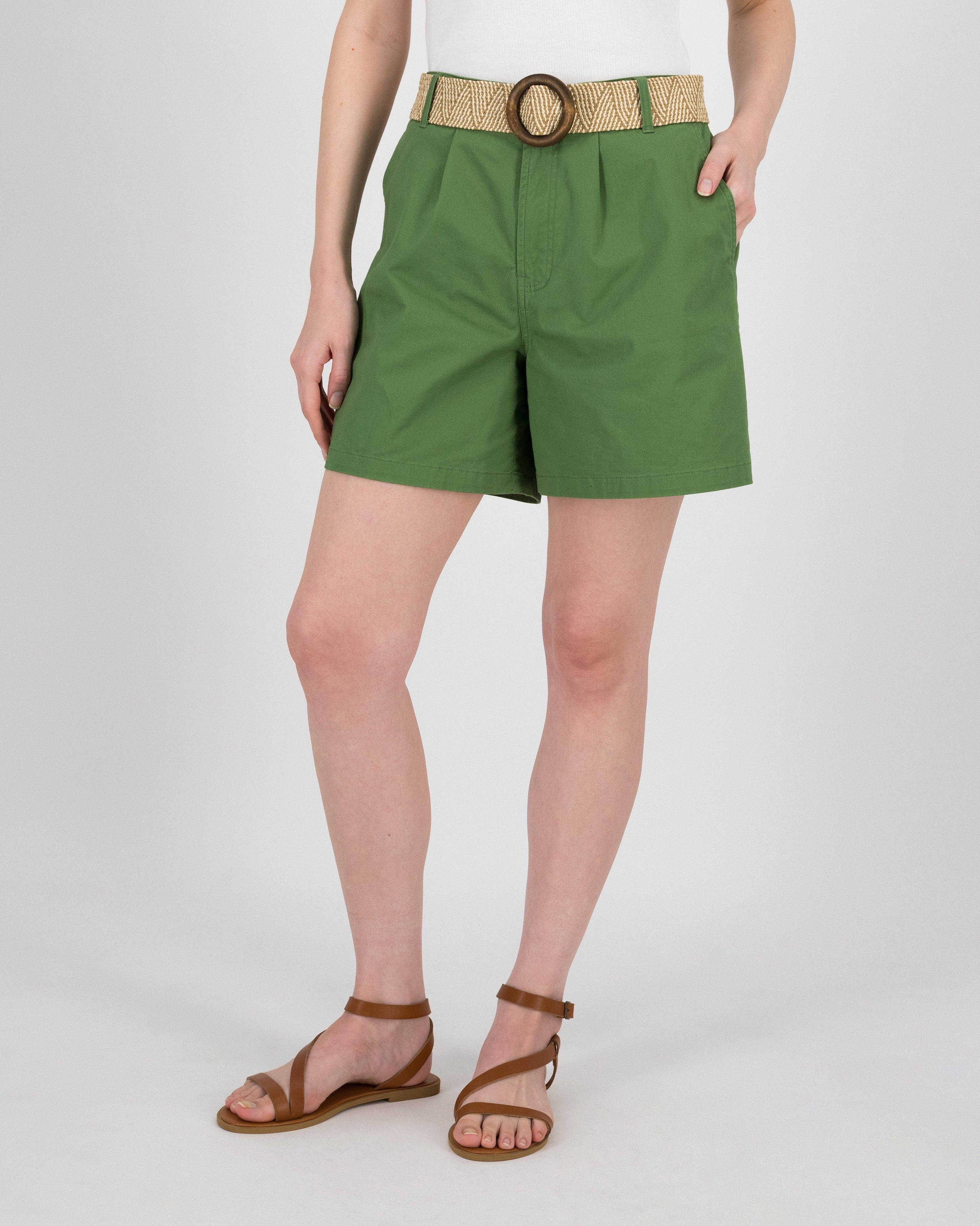 Women’s Cass Belted Shorts  -  Olive