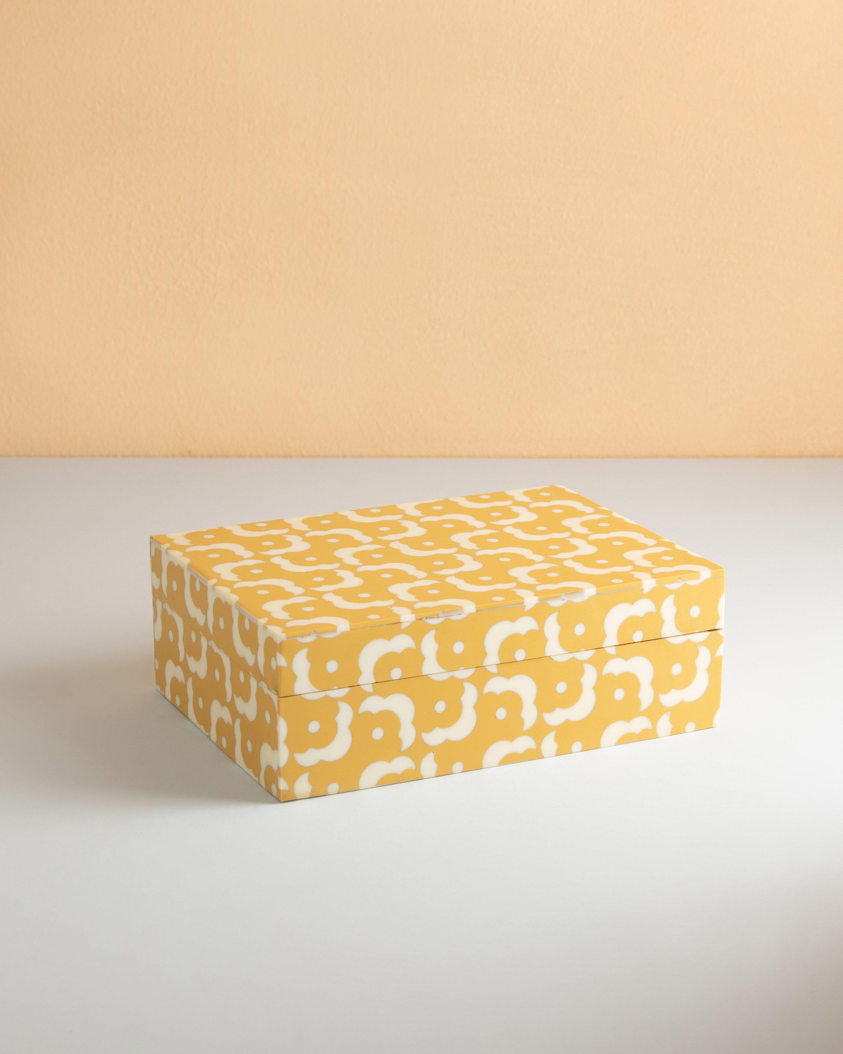 Resin Inlay Storage Box -  Yellow