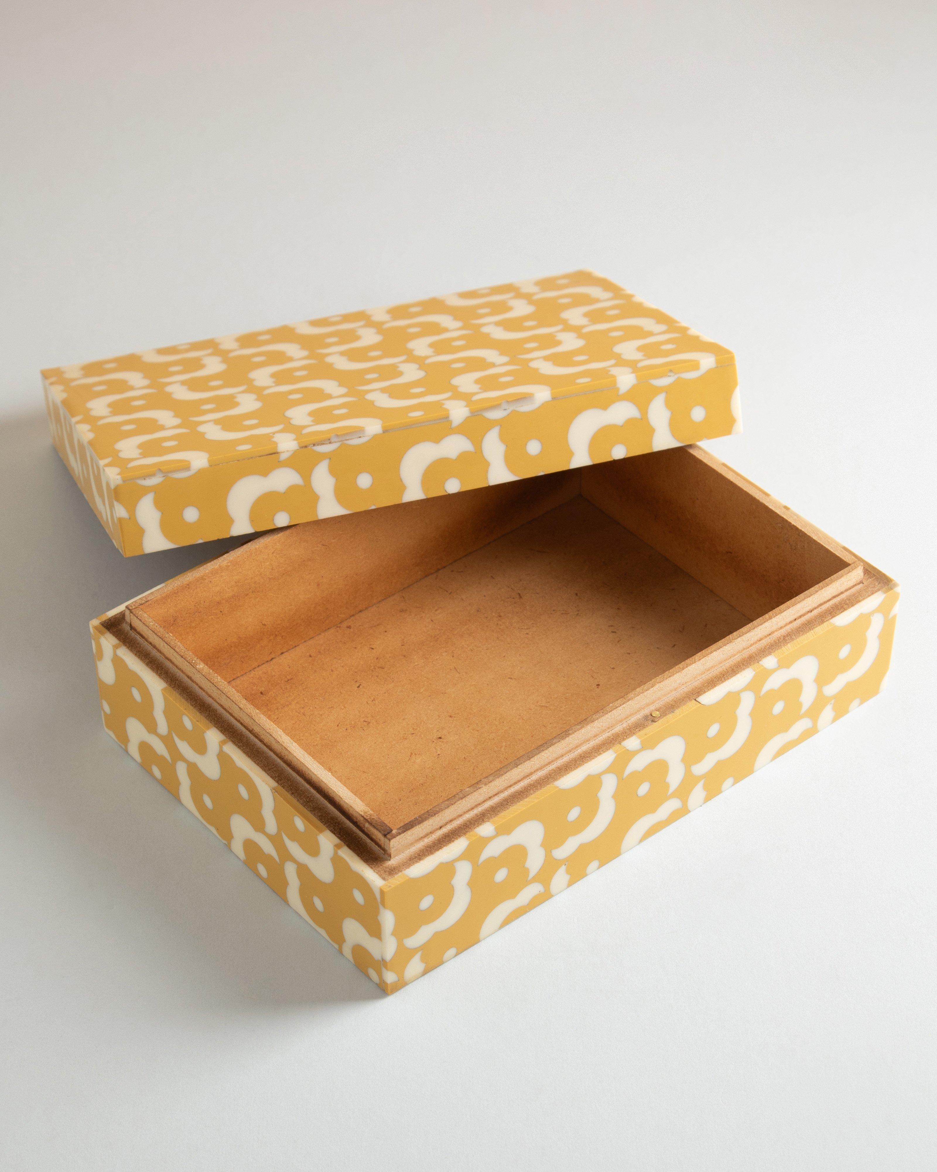 Resin Inlay Storage Box -  Yellow