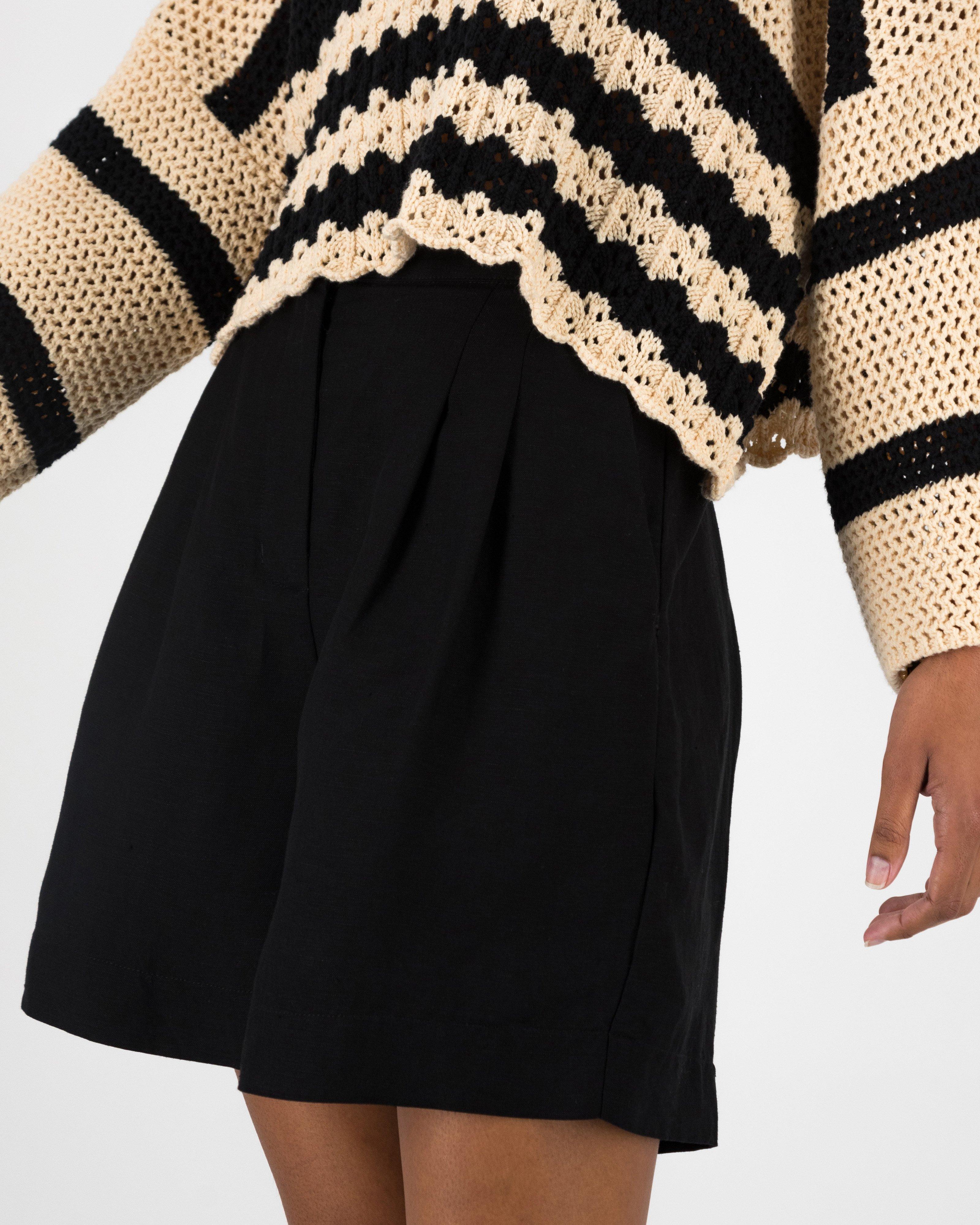 Women’s Ellery Stripe Crochet Jumper  -  Milk