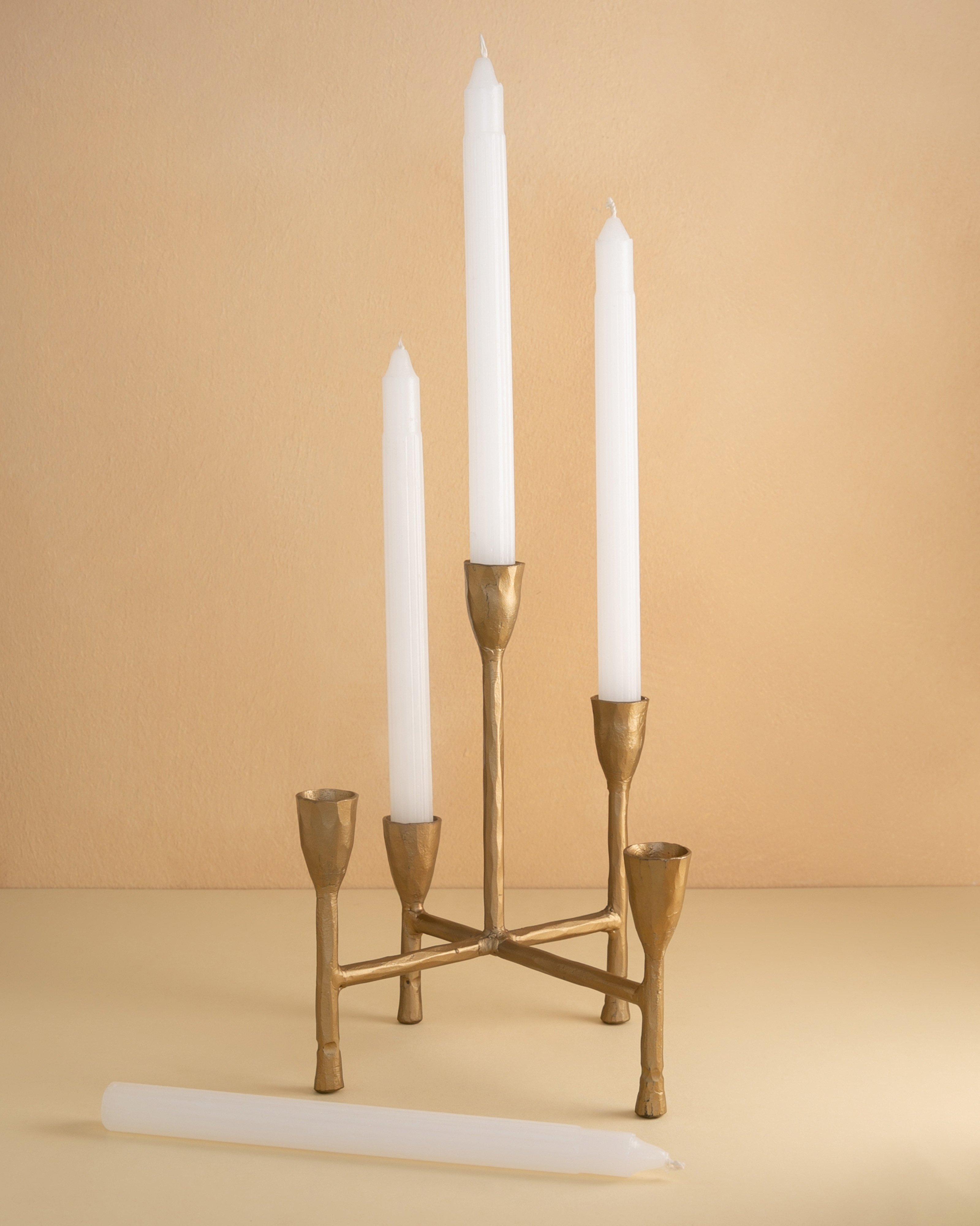  Forged 5-Arm Candelabra -  Gold