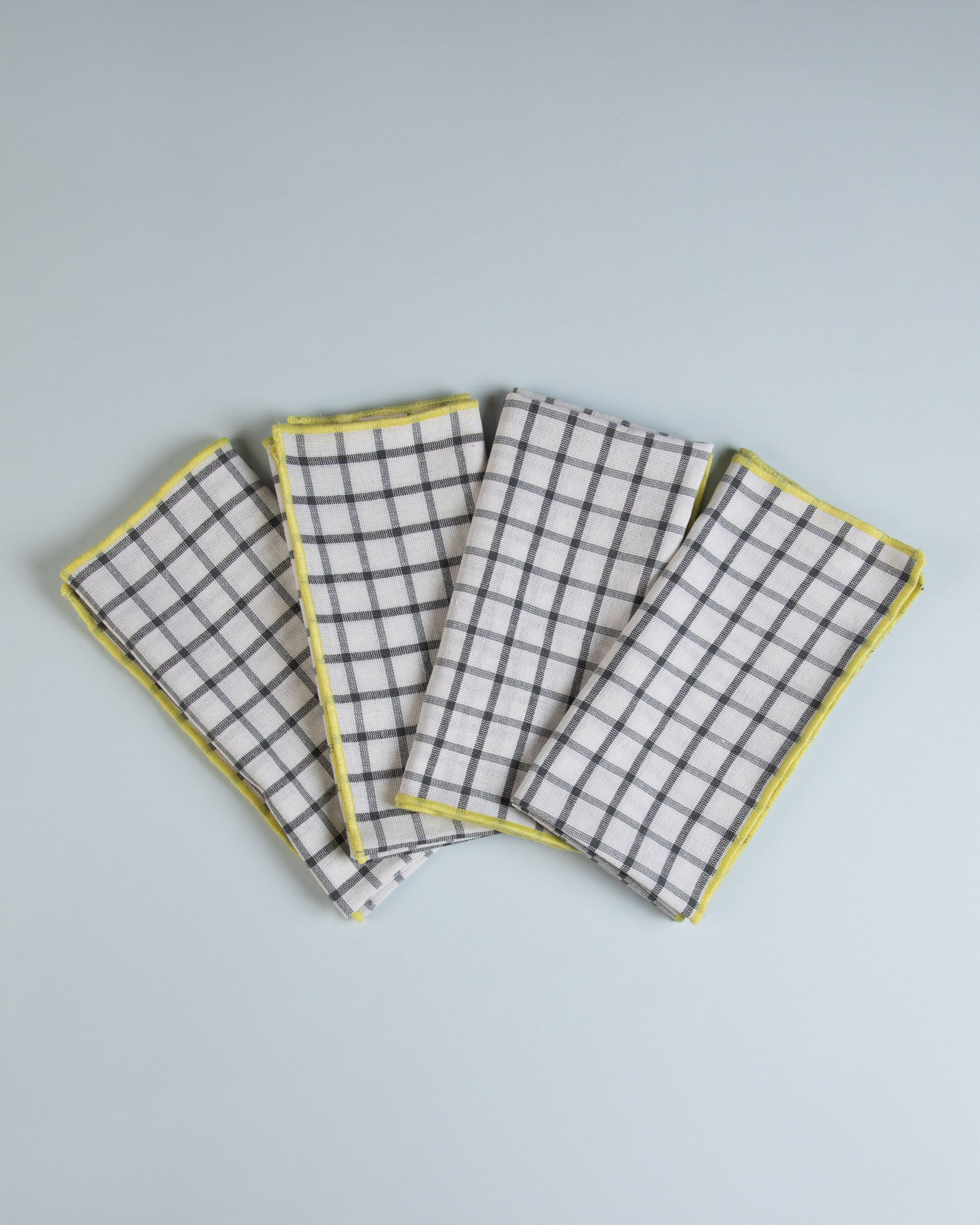 Cate Check Napkin Set -  Blue