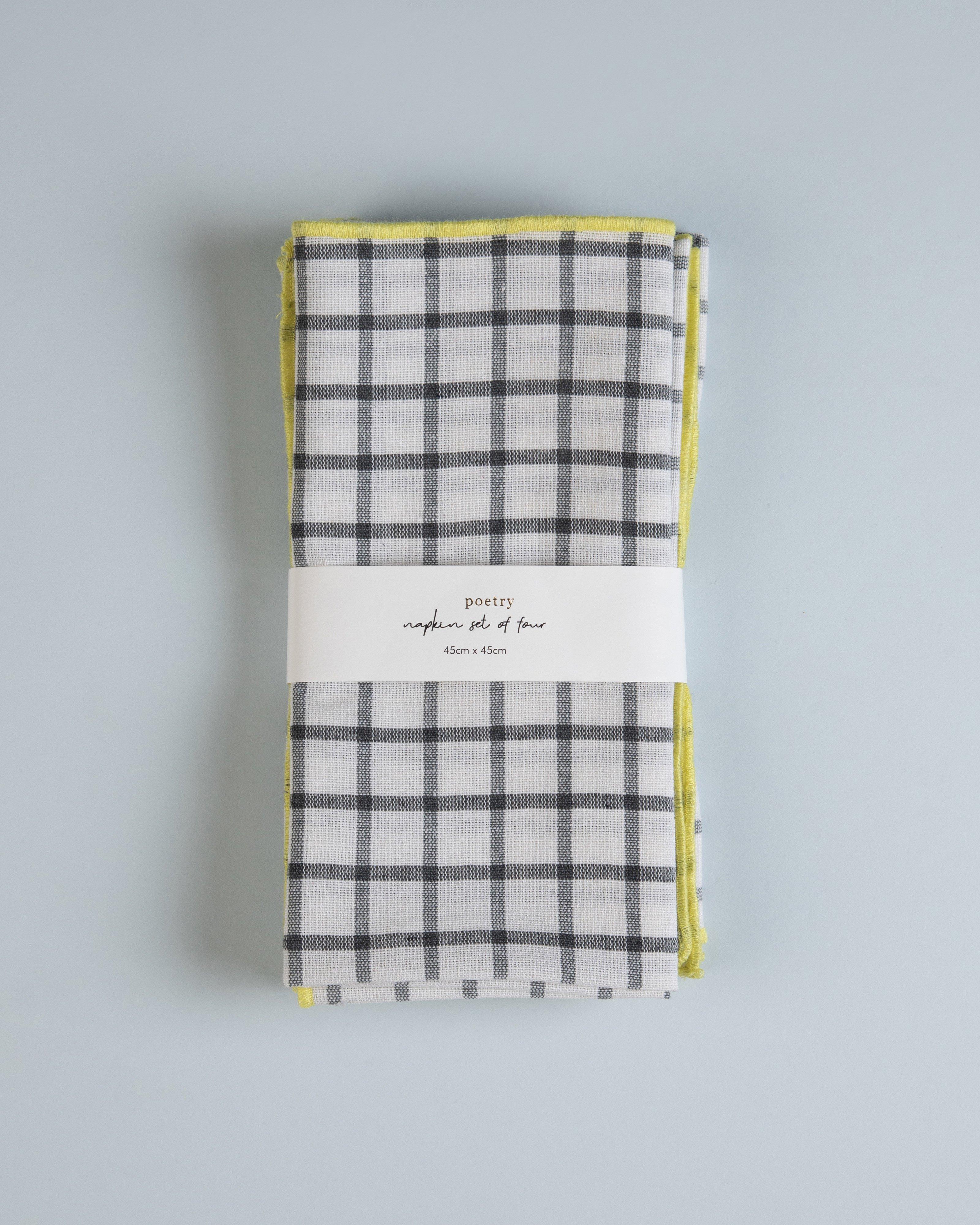 Cate Check Napkin Set -  Blue