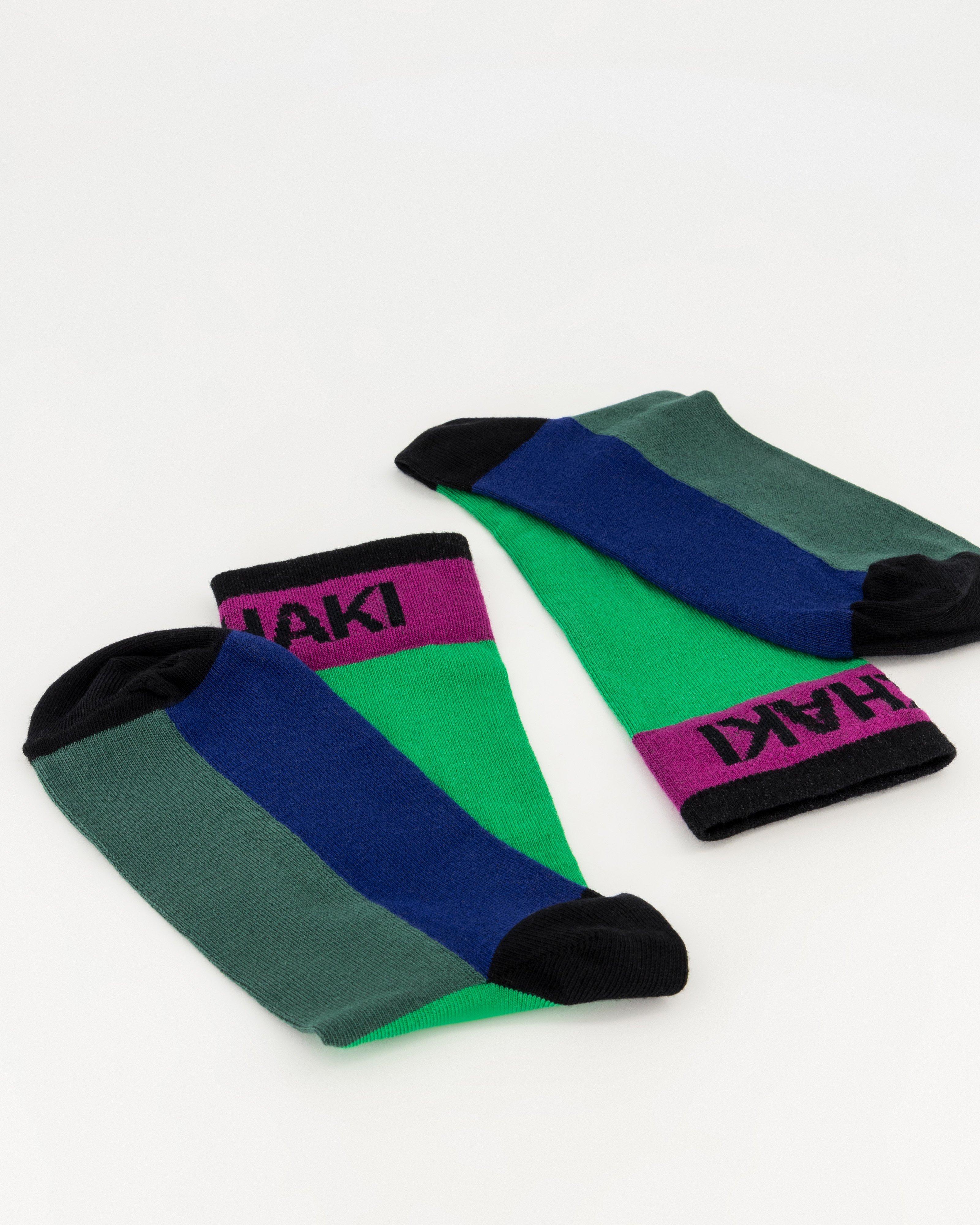Men’s Kyoto Colour-Block Socks -  Green