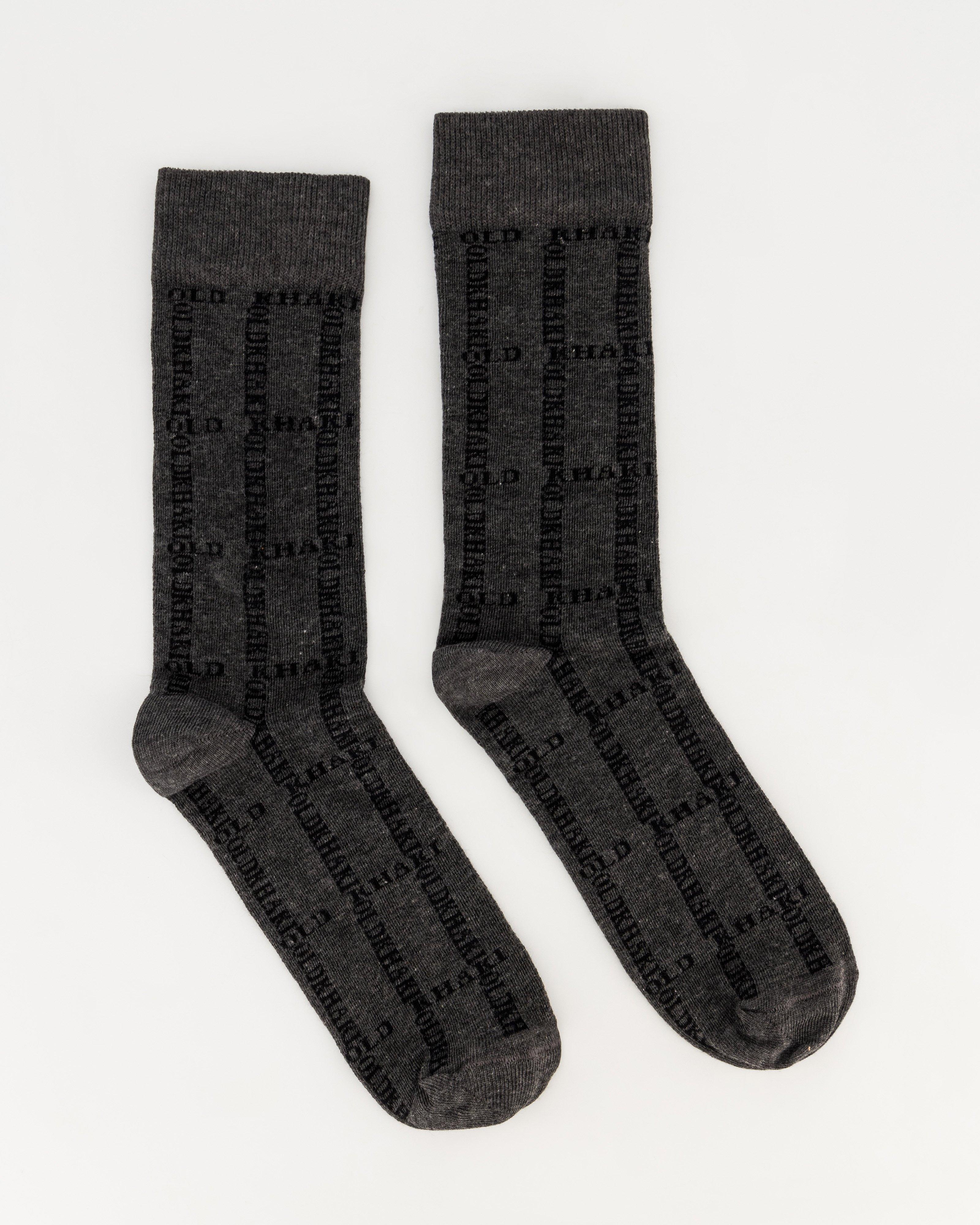 Men’s Lio Branded Socks -  Charcoal