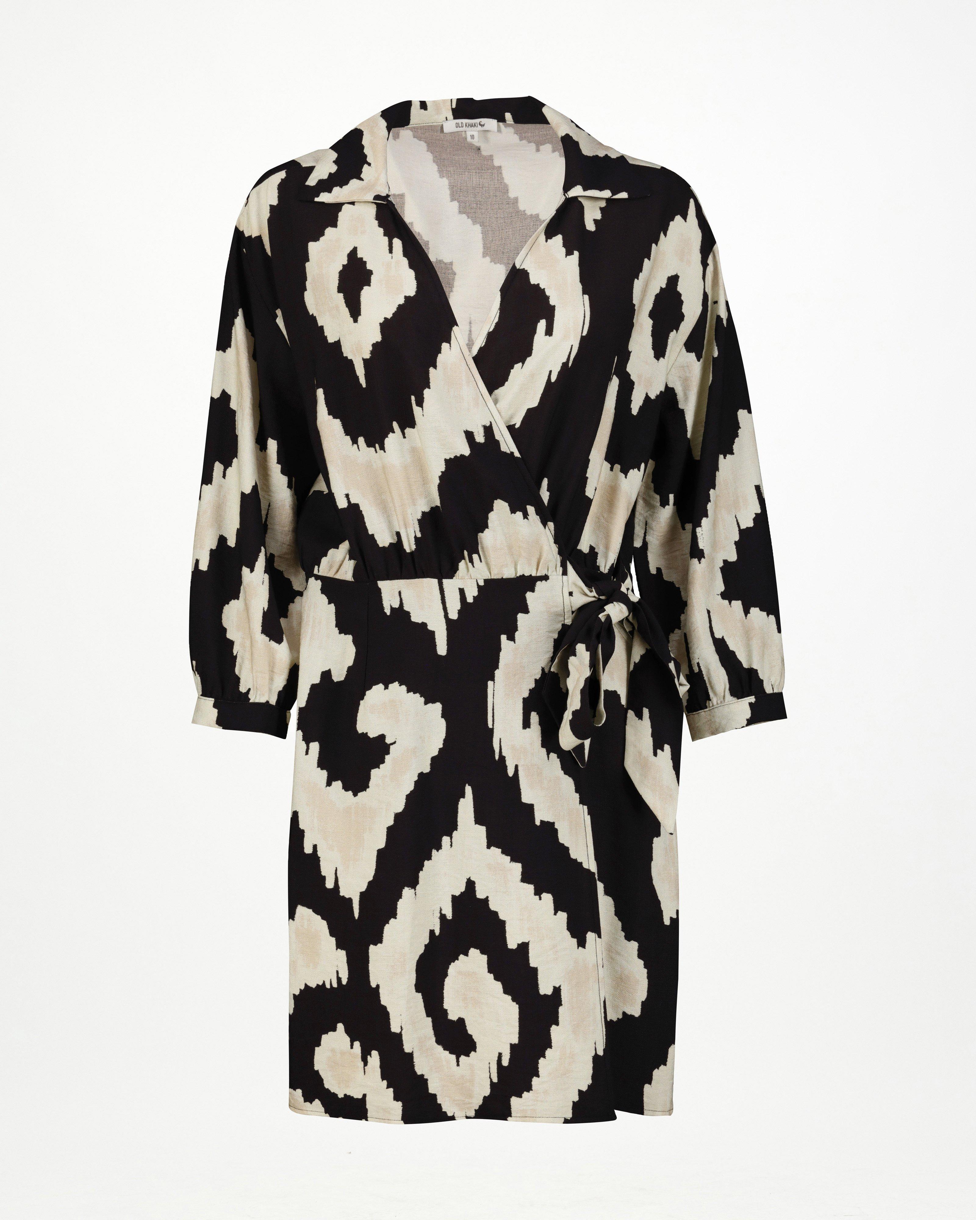 Women’s Darcy Printed Wrap Dress  -  Black