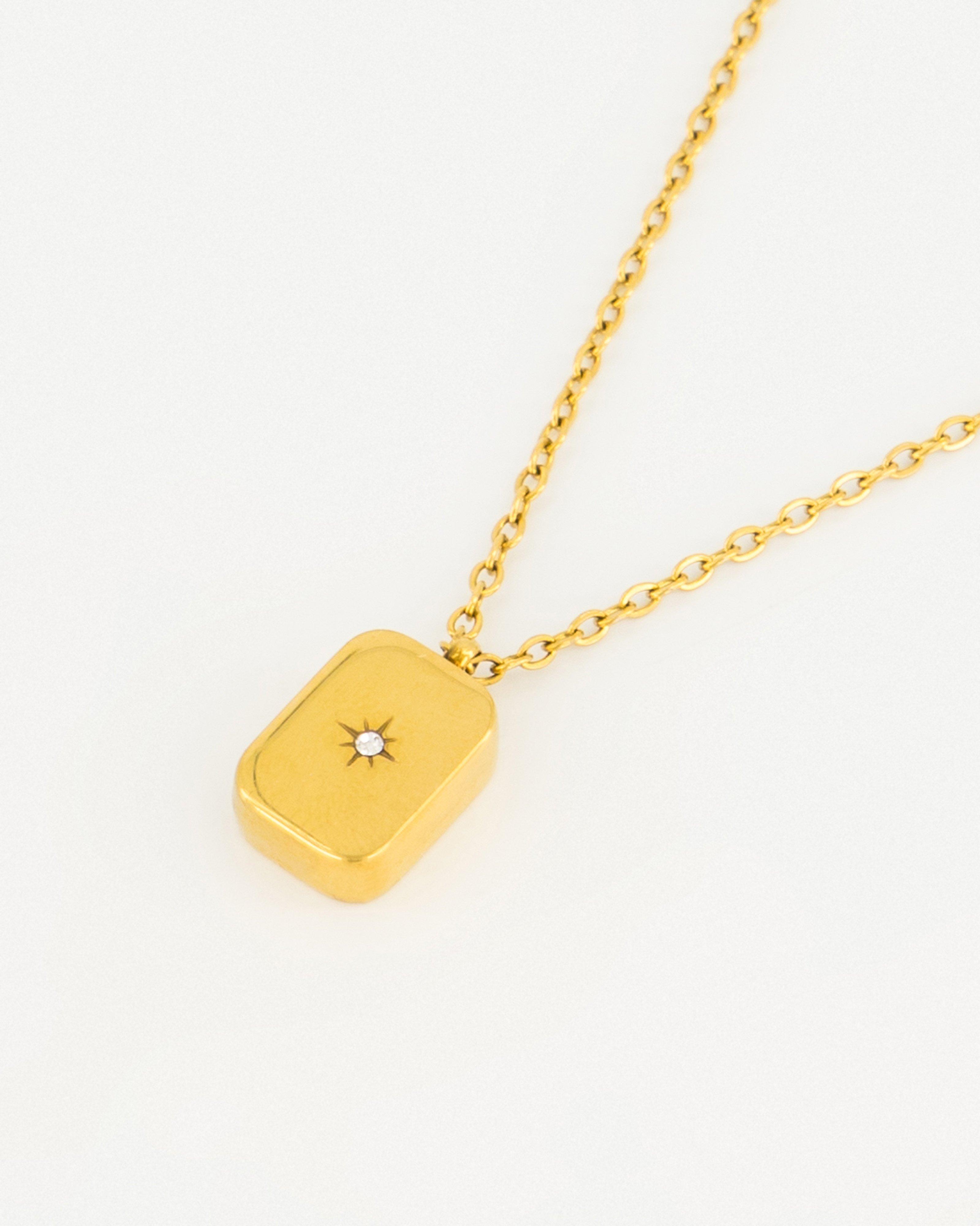 Old Khaki x byCara Rectangle Star Pendant Necklace -  Gold