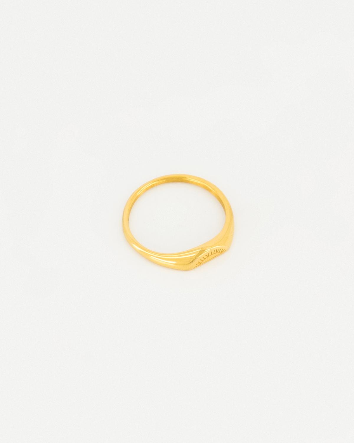 Old Khaki x byCara Sun Thin Signet Ring  -  Gold