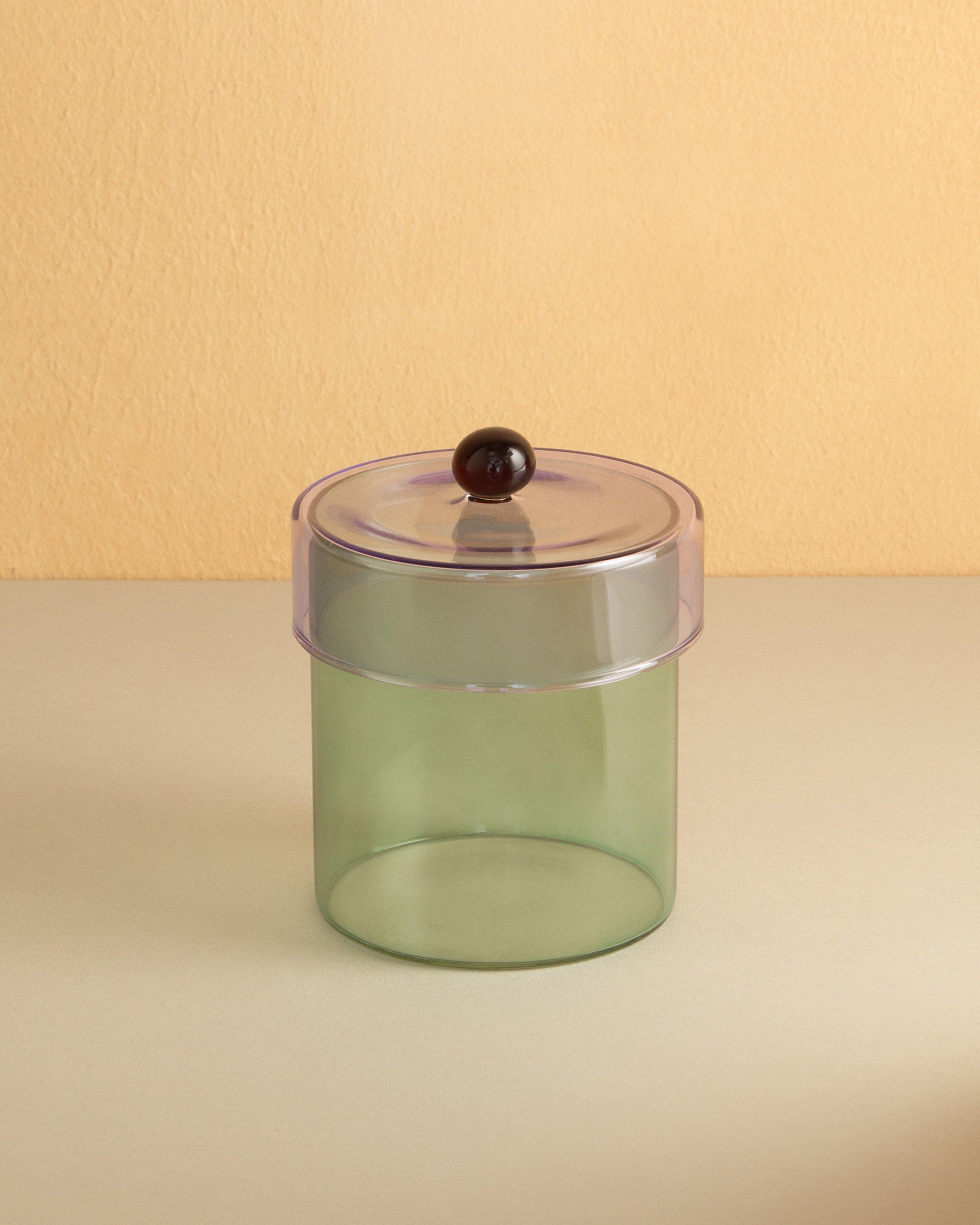 Glass Storage Canister Small -  Green