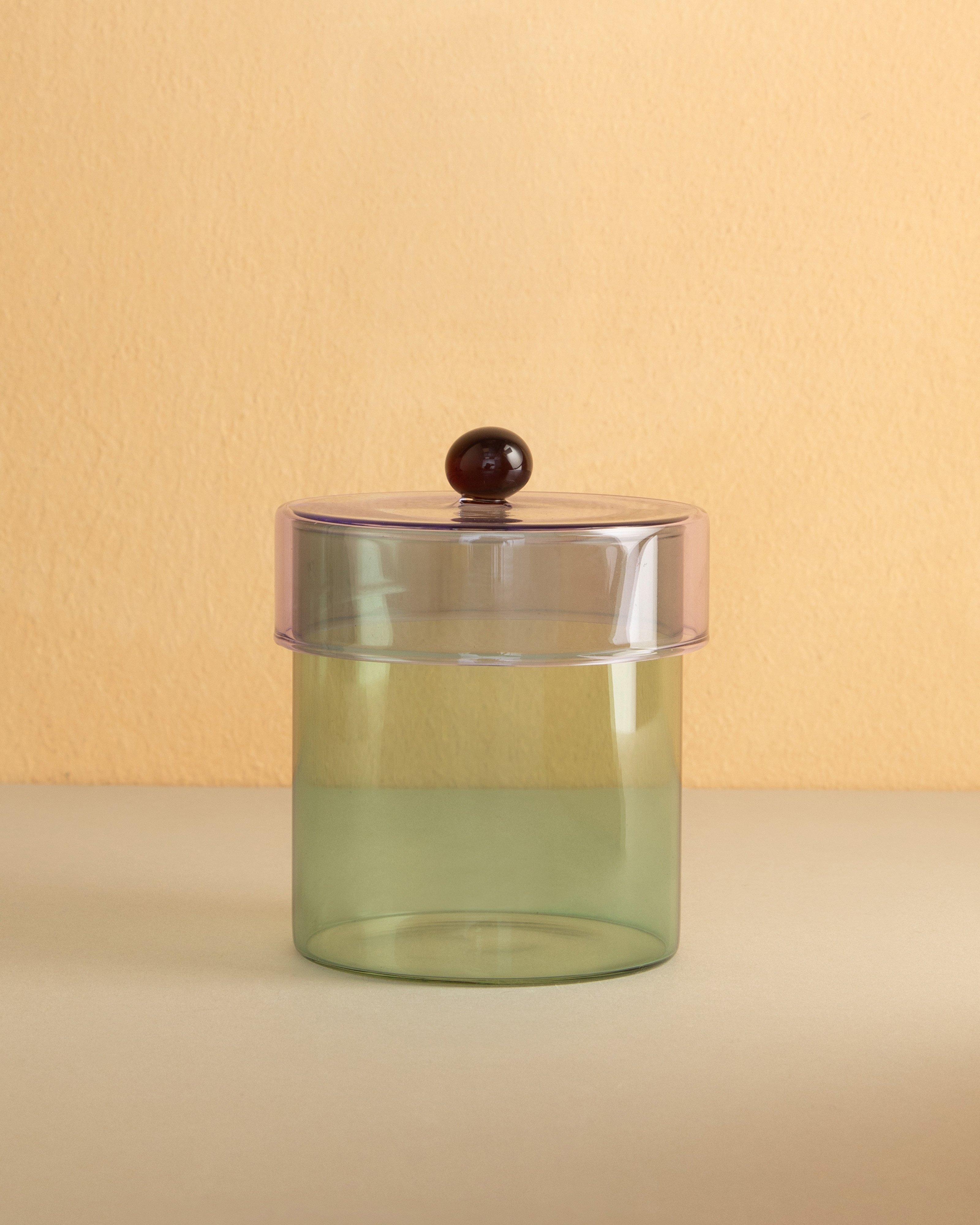 Glass Storage Canister Small -  Green