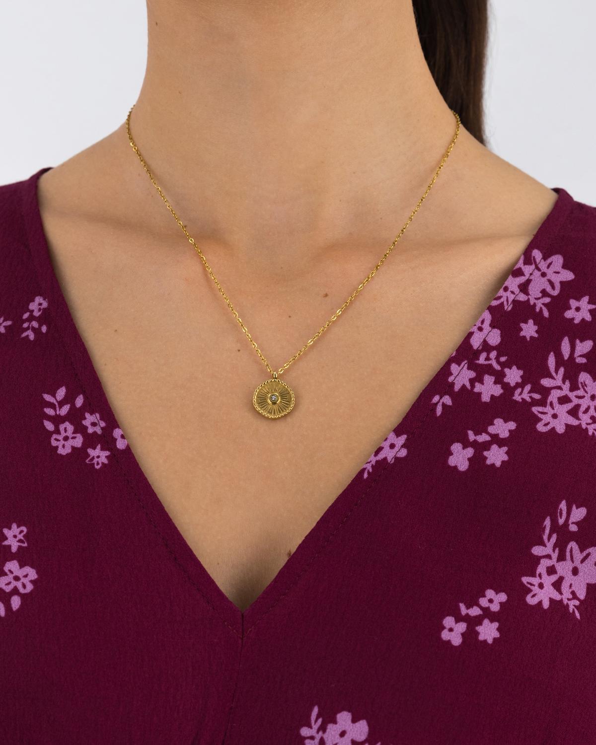 Old Khaki x byCara Women’s Sun Pendant Necklace  -  Gold