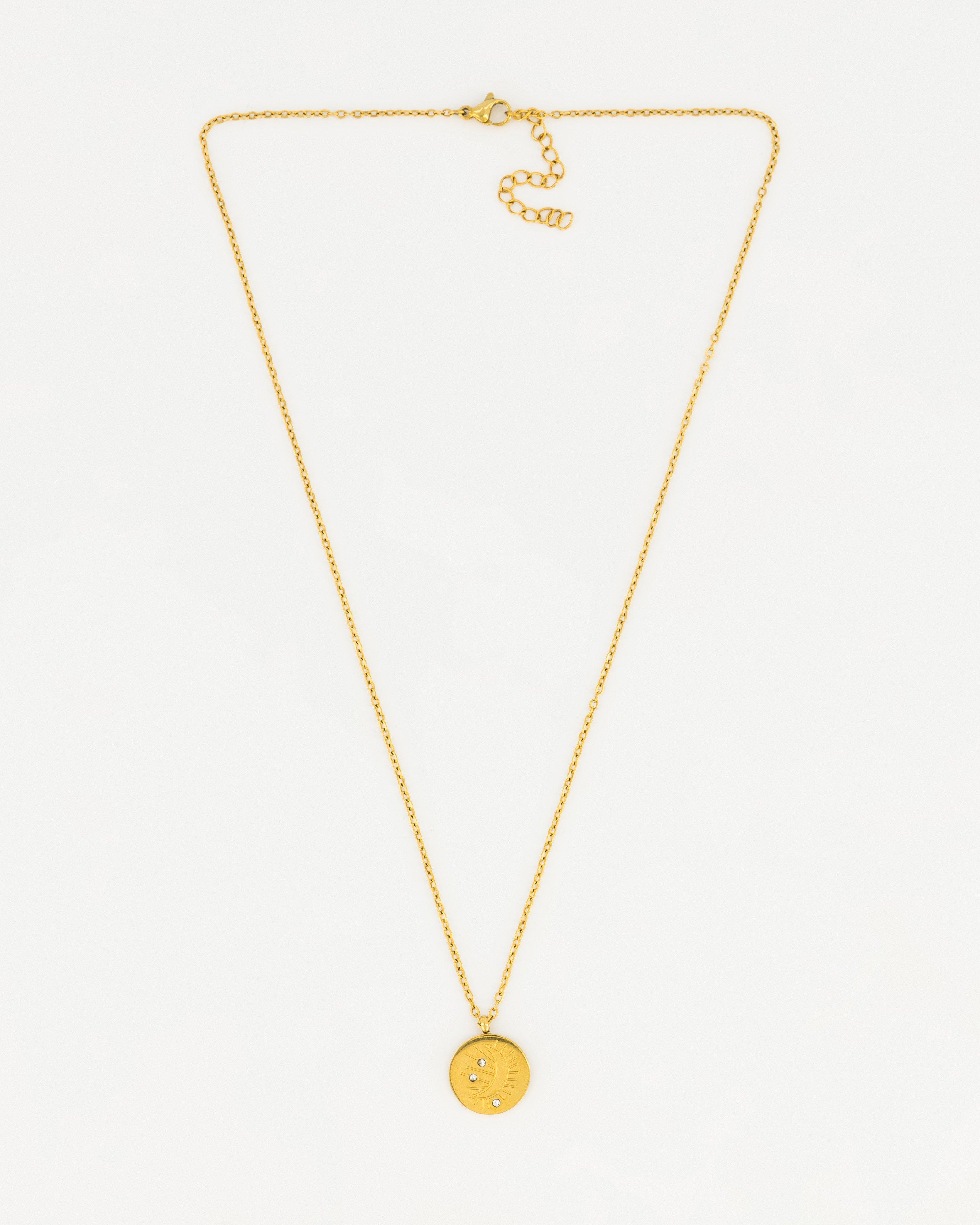 Old Khaki x byCara Women’s Round Moon Pendant Necklace -  Gold