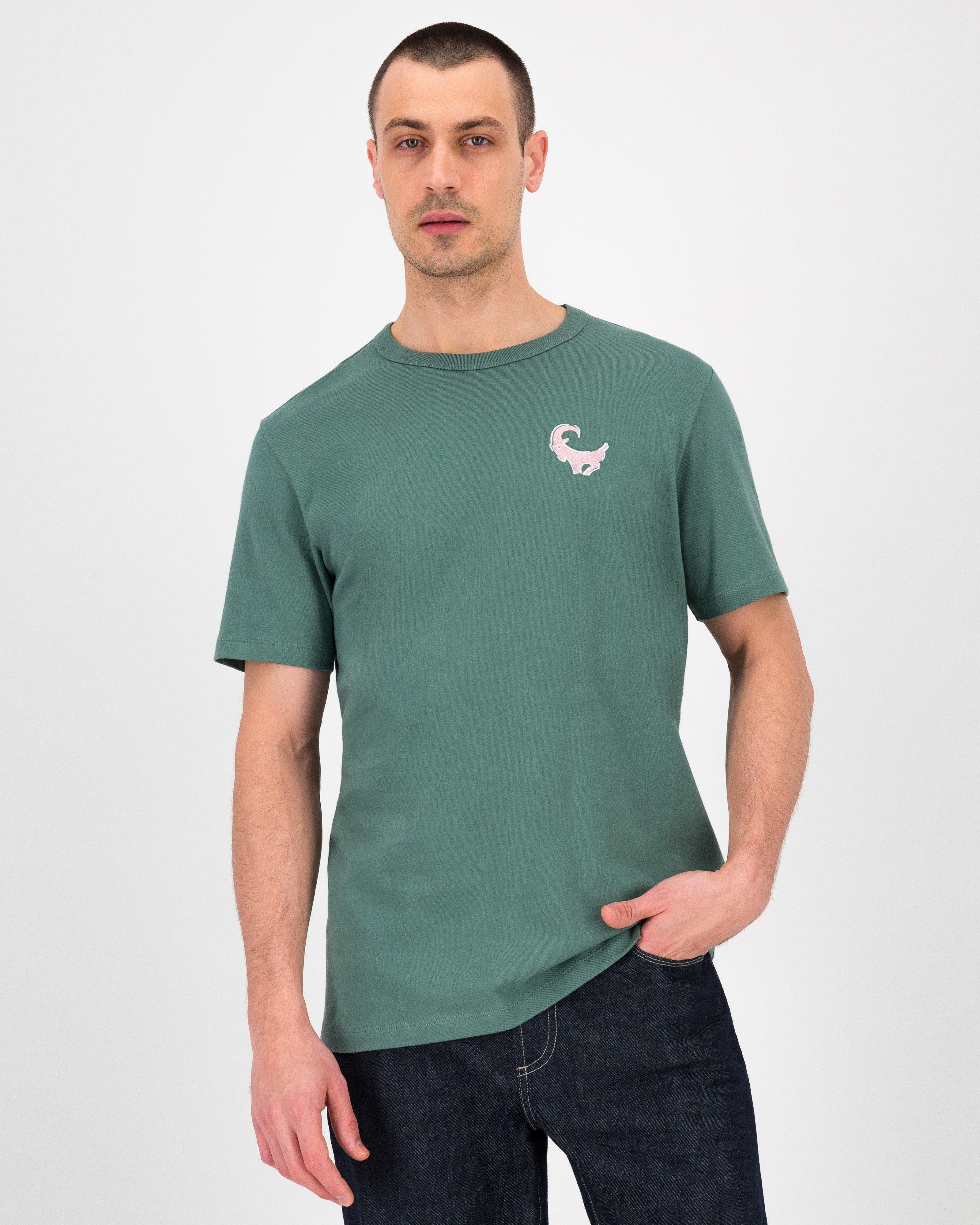 Men’s Yolisa Embroidered T-Shirt  -  Light Olive