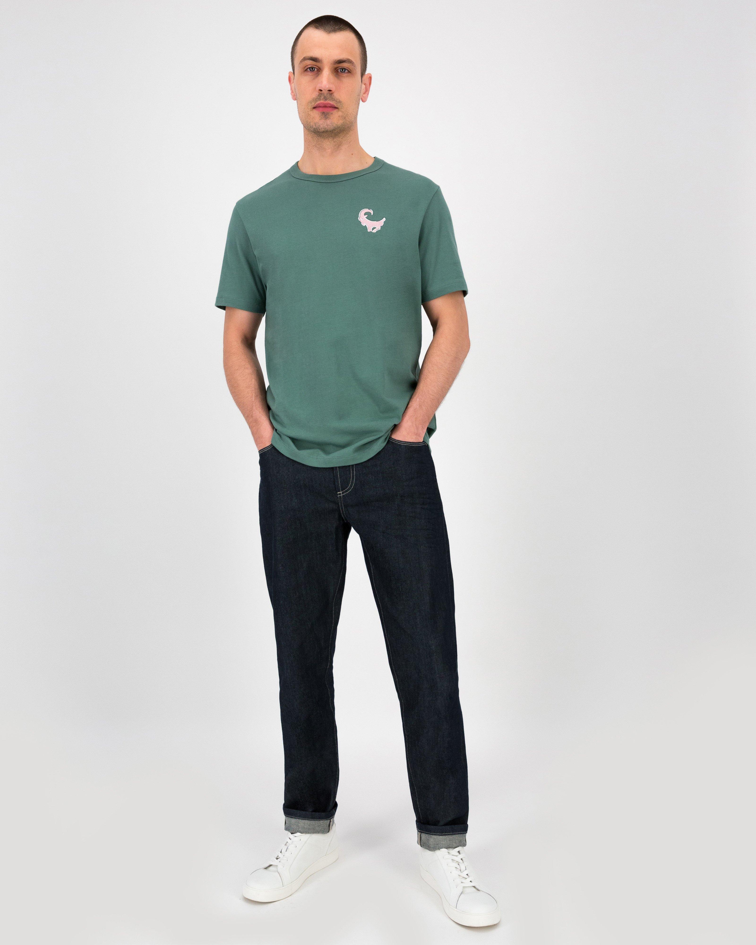 Men’s Yolisa Embroidered T-Shirt  -  Light Olive