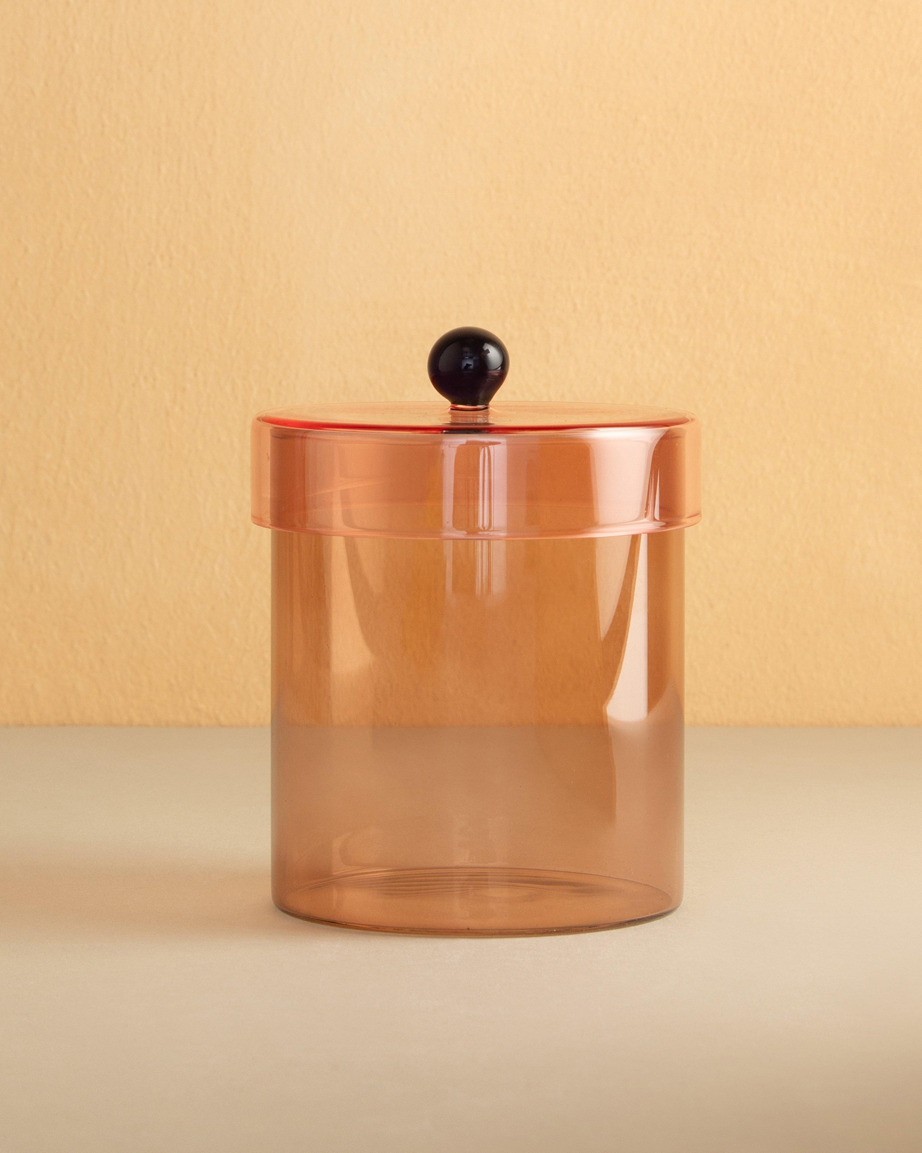 Glass Medium Storage Canister -  Orange