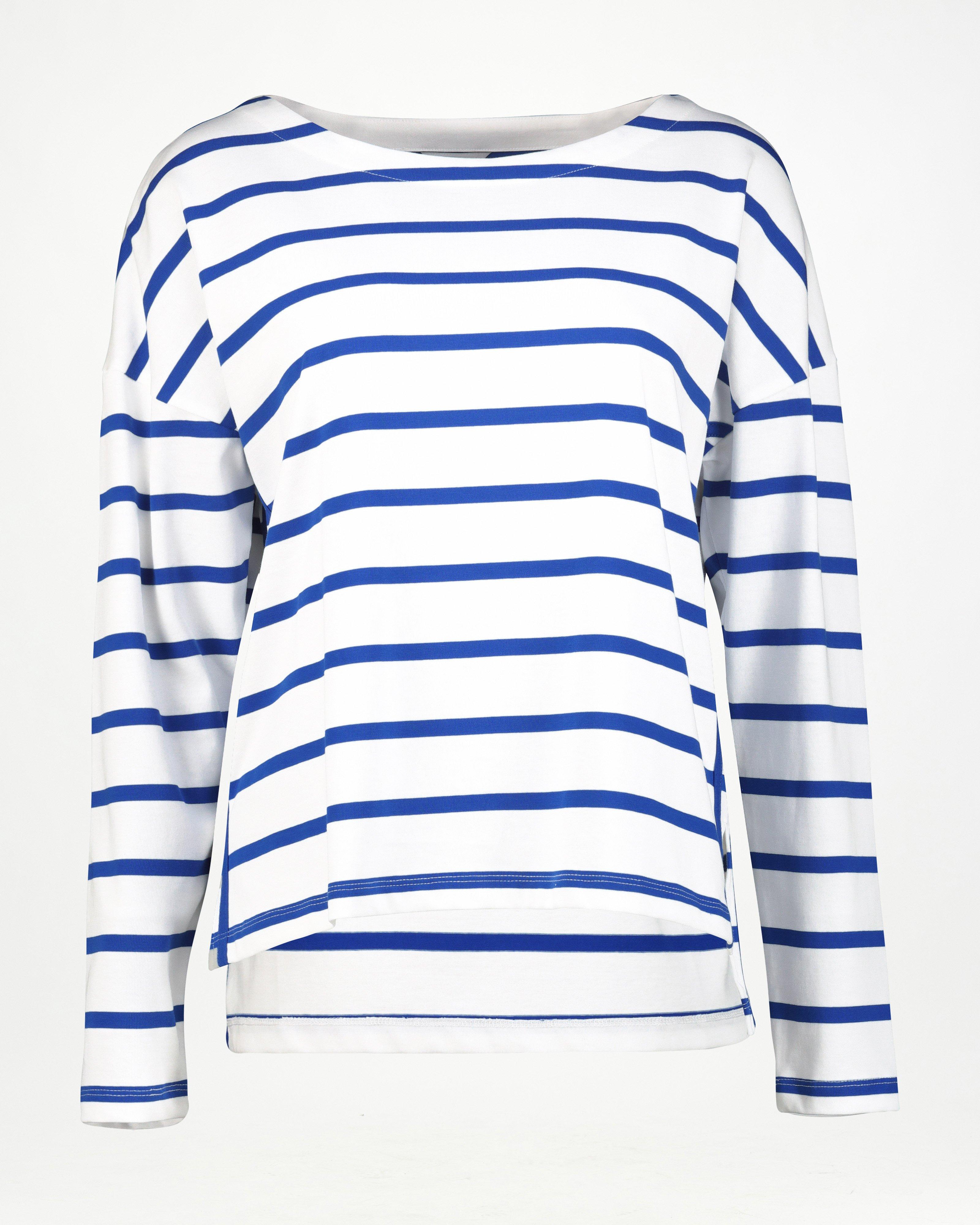 Clover Boatneck Stripe Top -  Blue