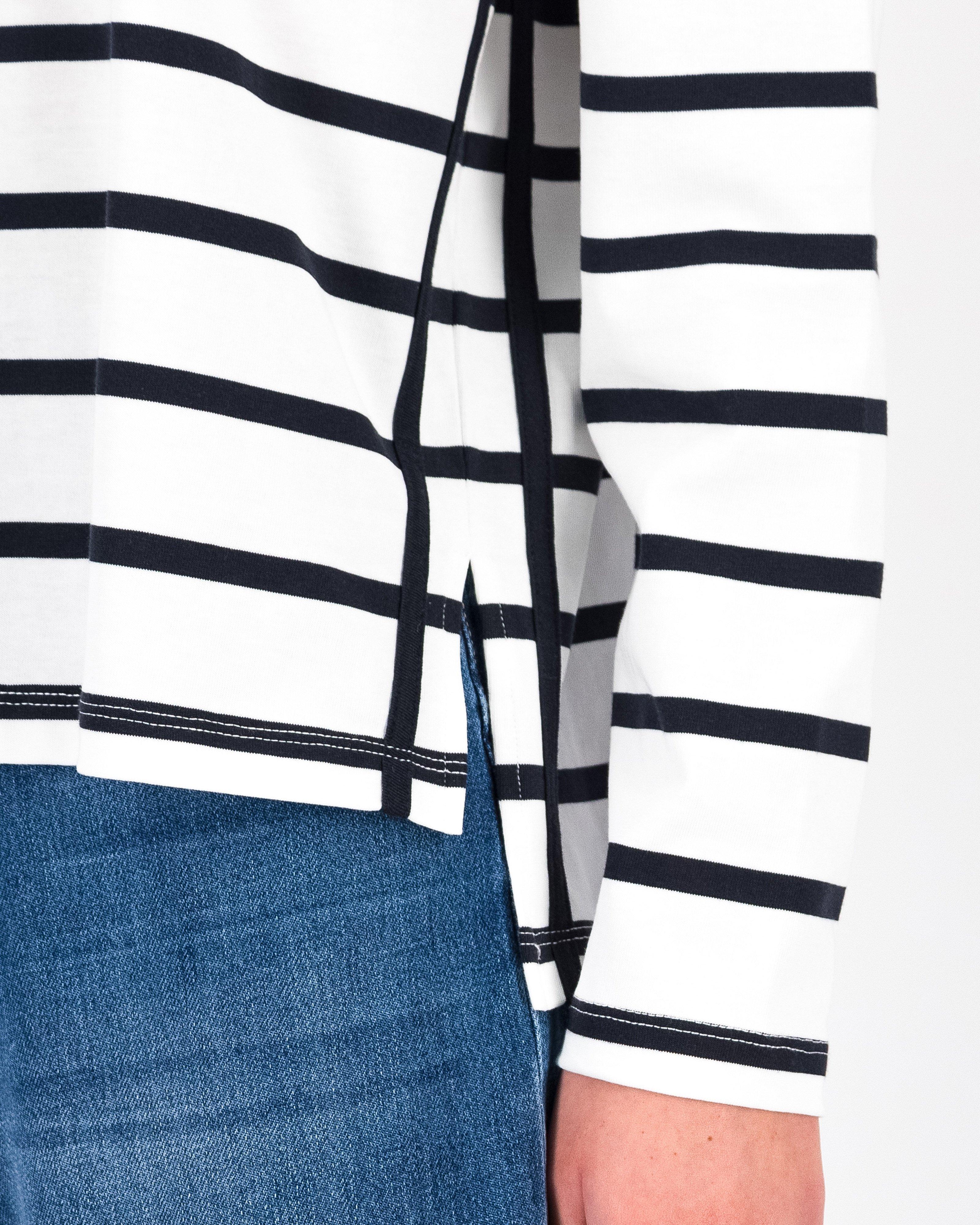 Clover Boatneck Stripe Top -  Navy