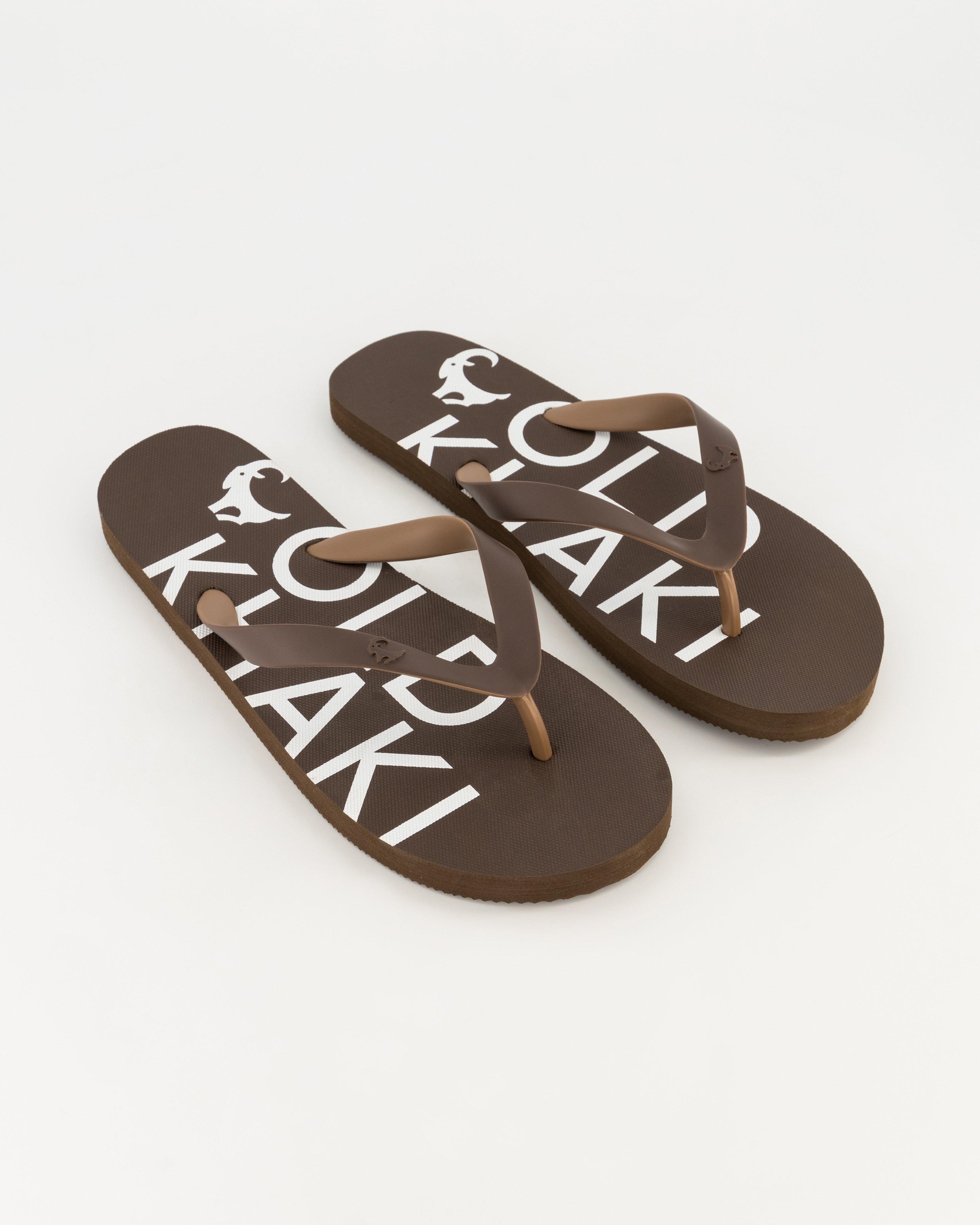 Men’s Branded Pacifico Flip-Flop  -  Brown