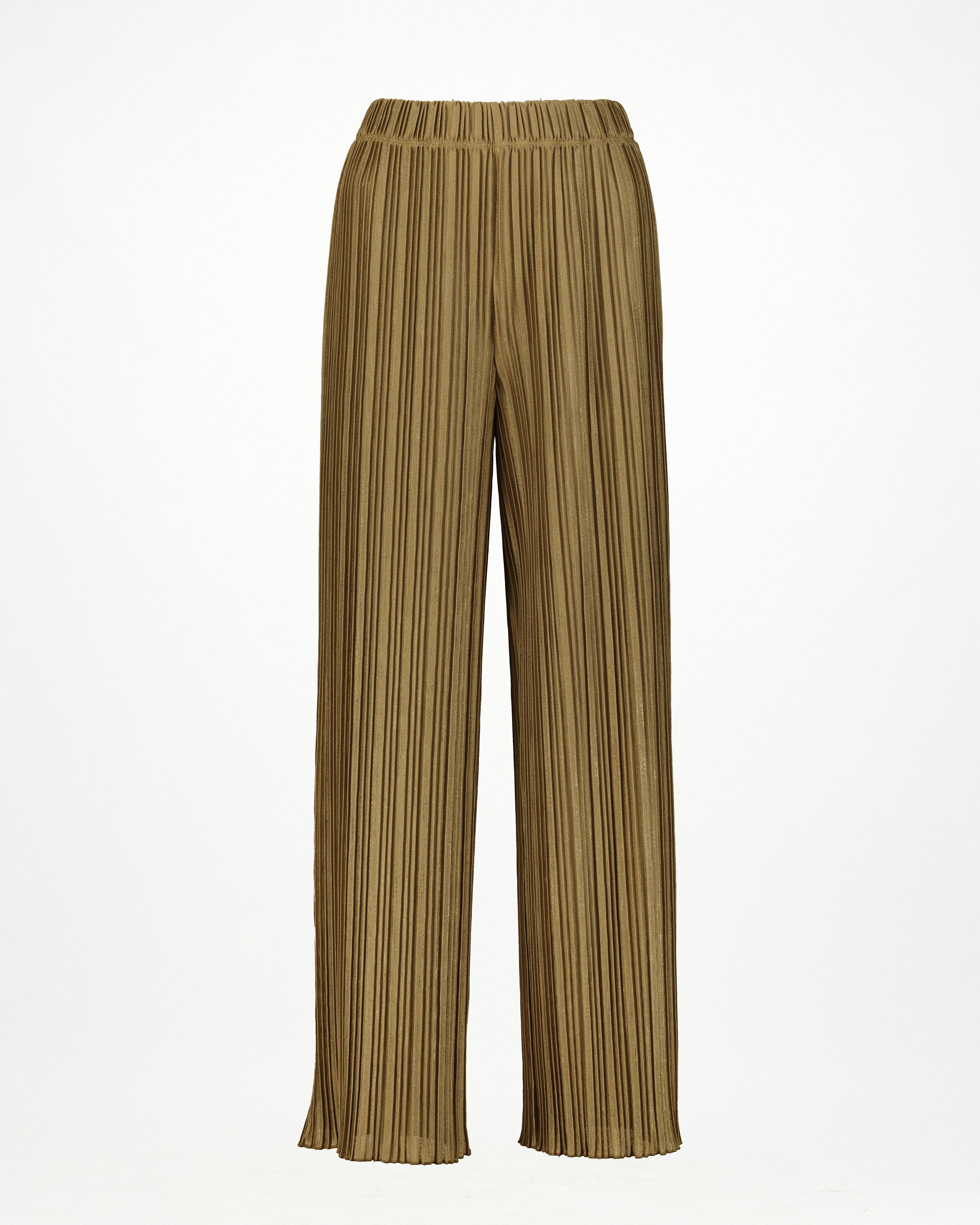 Tina Plisse Knit Pant -  Brown