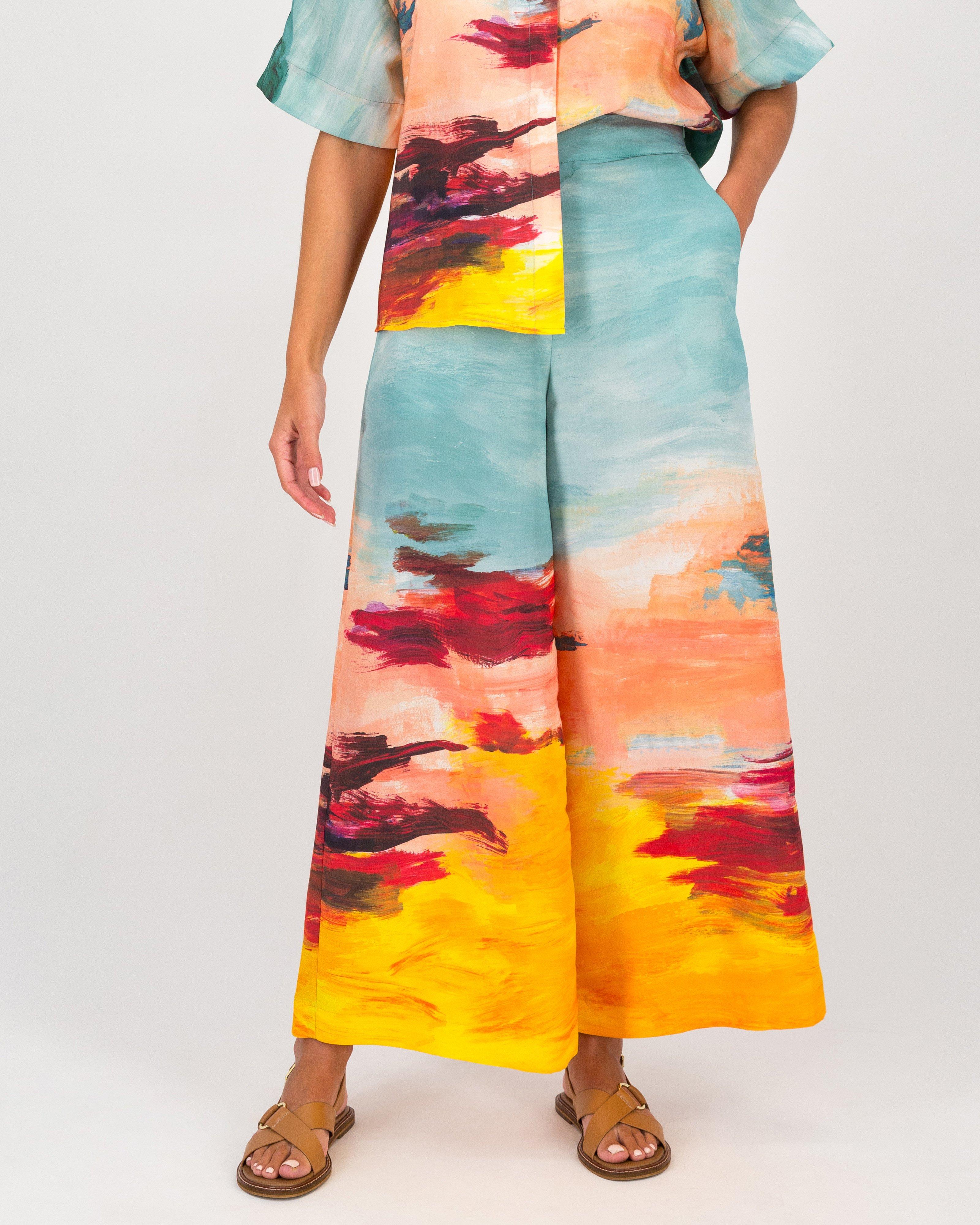  Halle Wide Leg Printed Pant -  Assorted