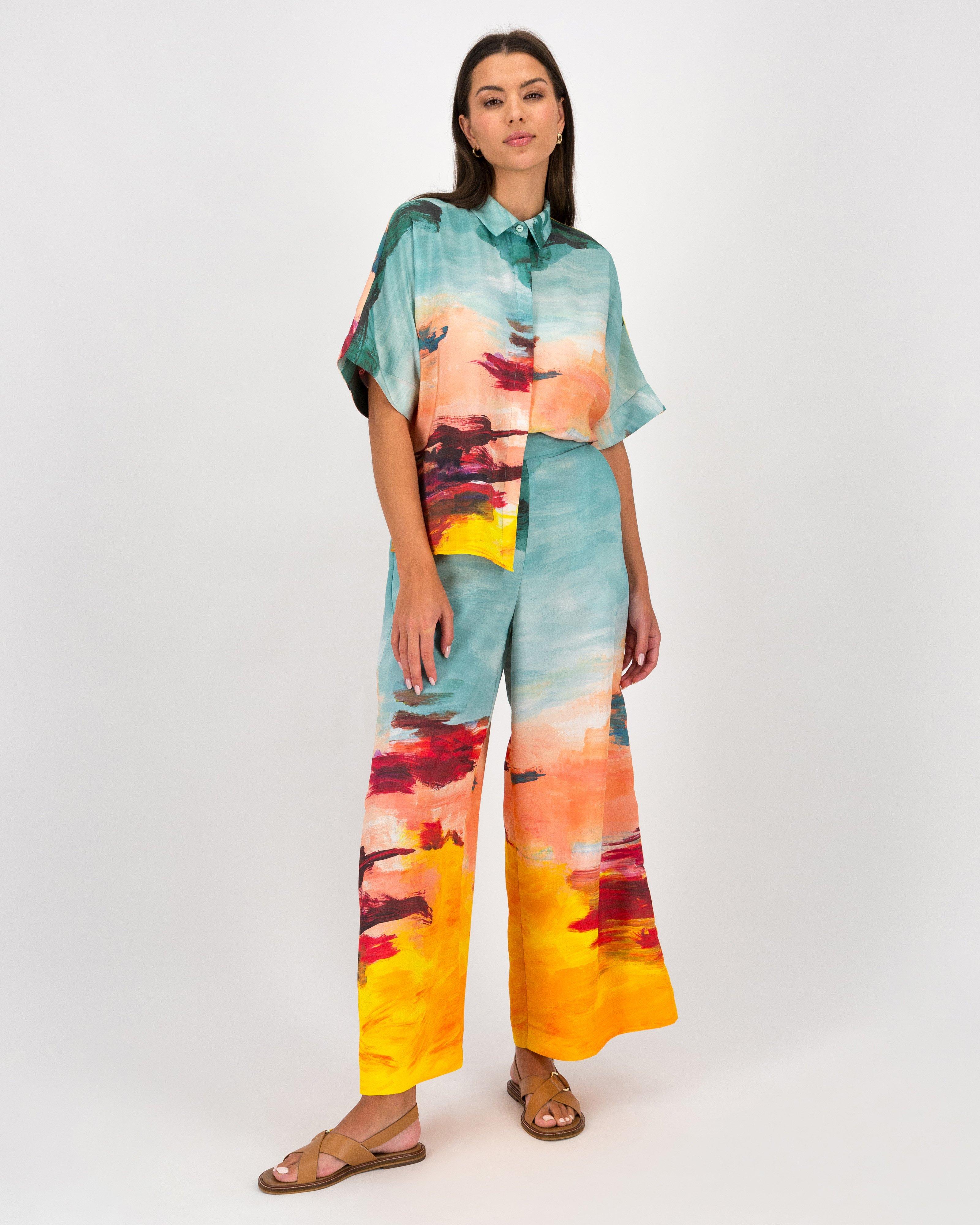  Halle Wide Leg Printed Pant -  Assorted