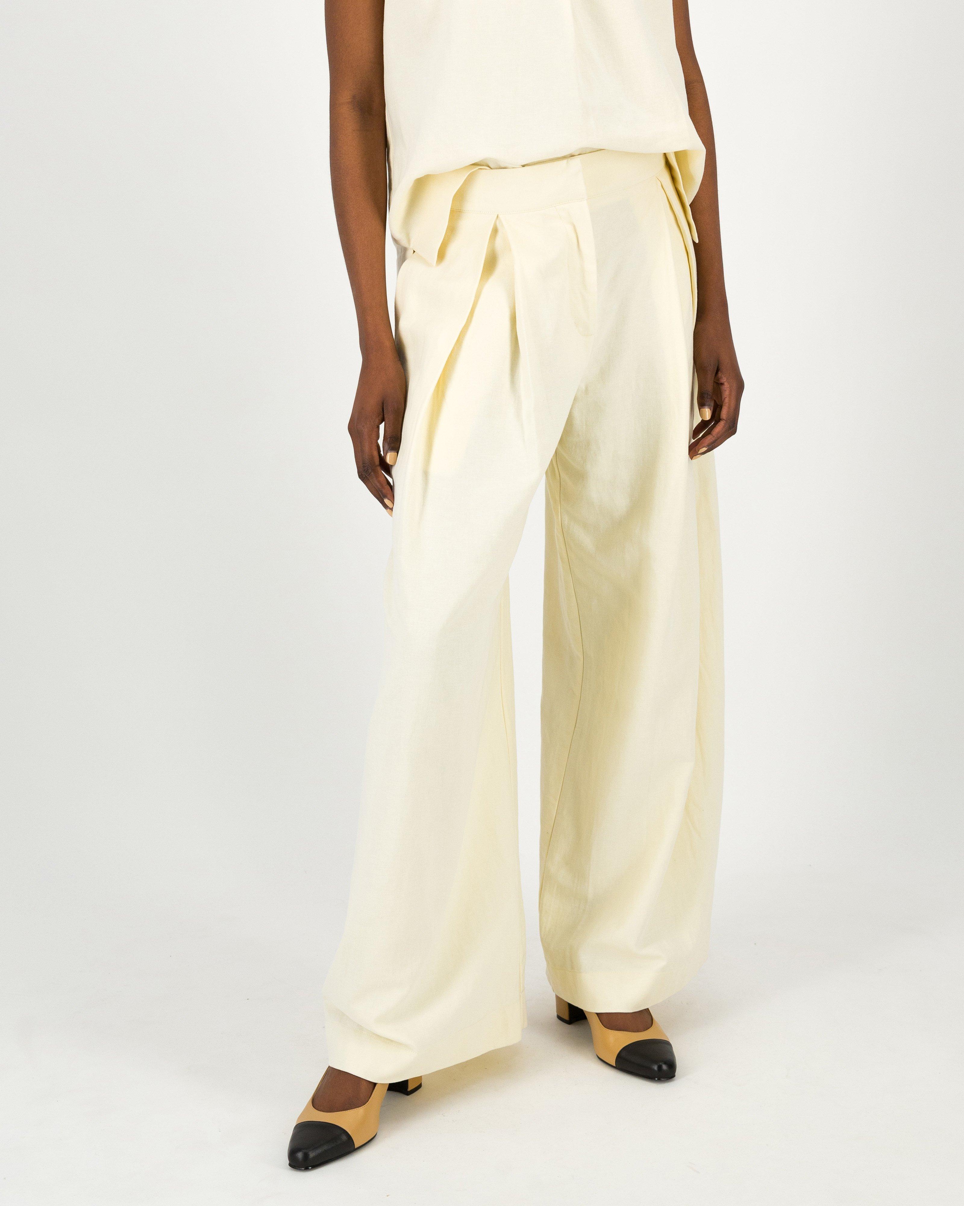 Moss Wide Leg Pant -  Cream