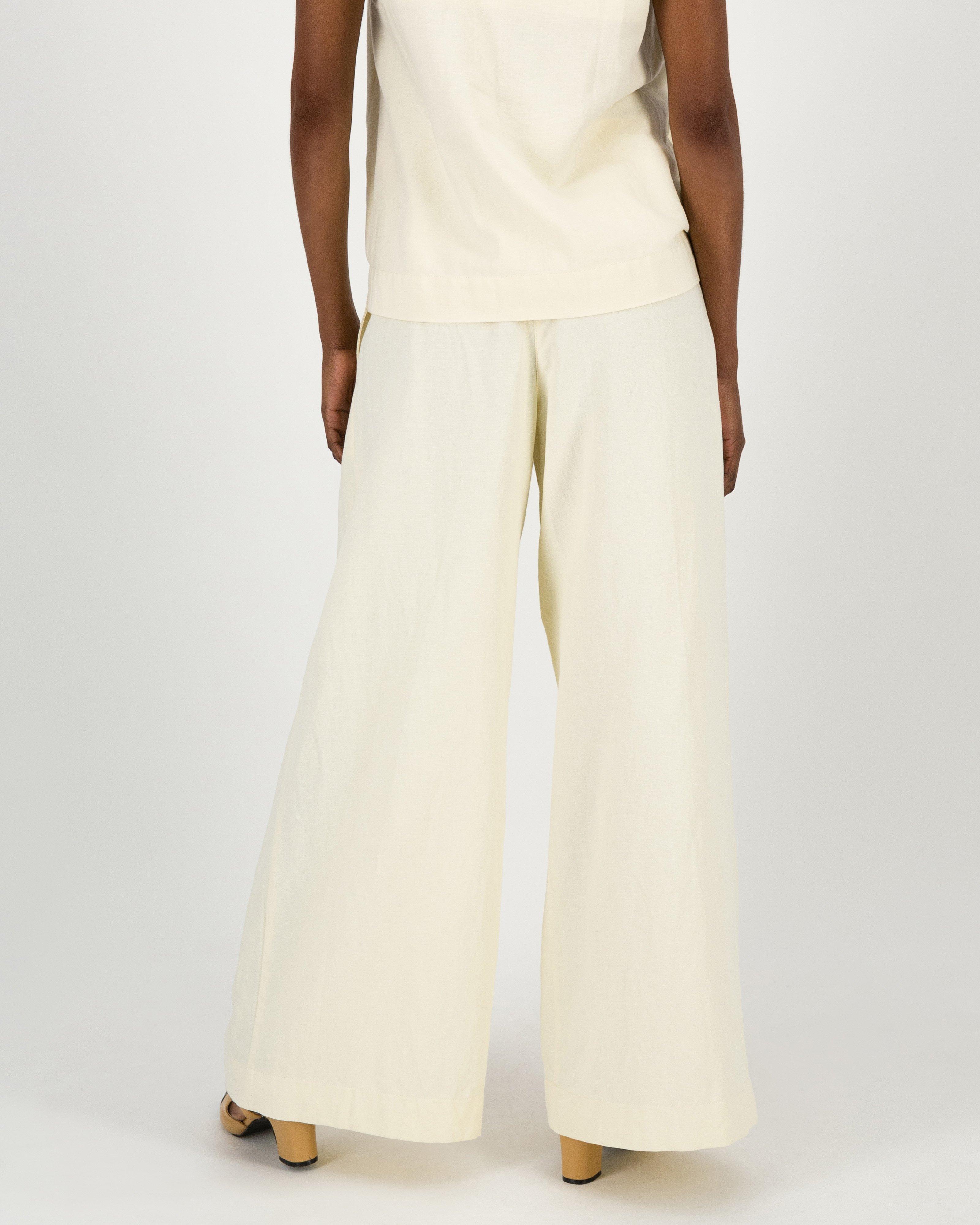 Moss Wide Leg Pant -  Cream