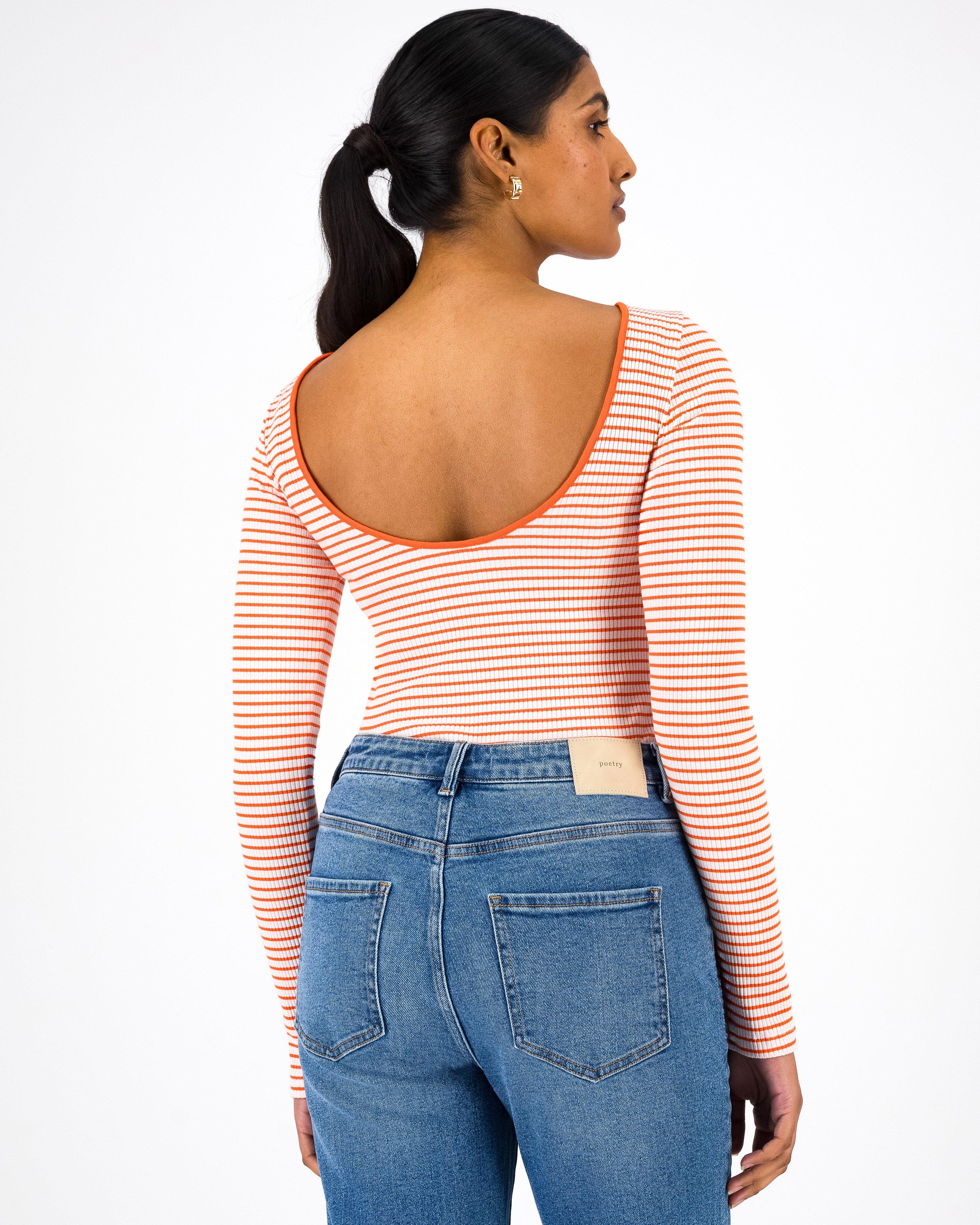 Skylar Striped Top -  Orange